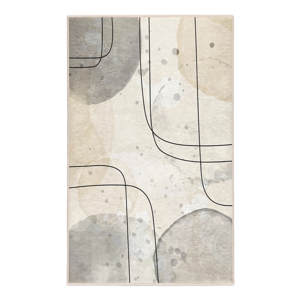 Sivi/krem perivi tepih 120x180 cm Simple Lines – Mila Home