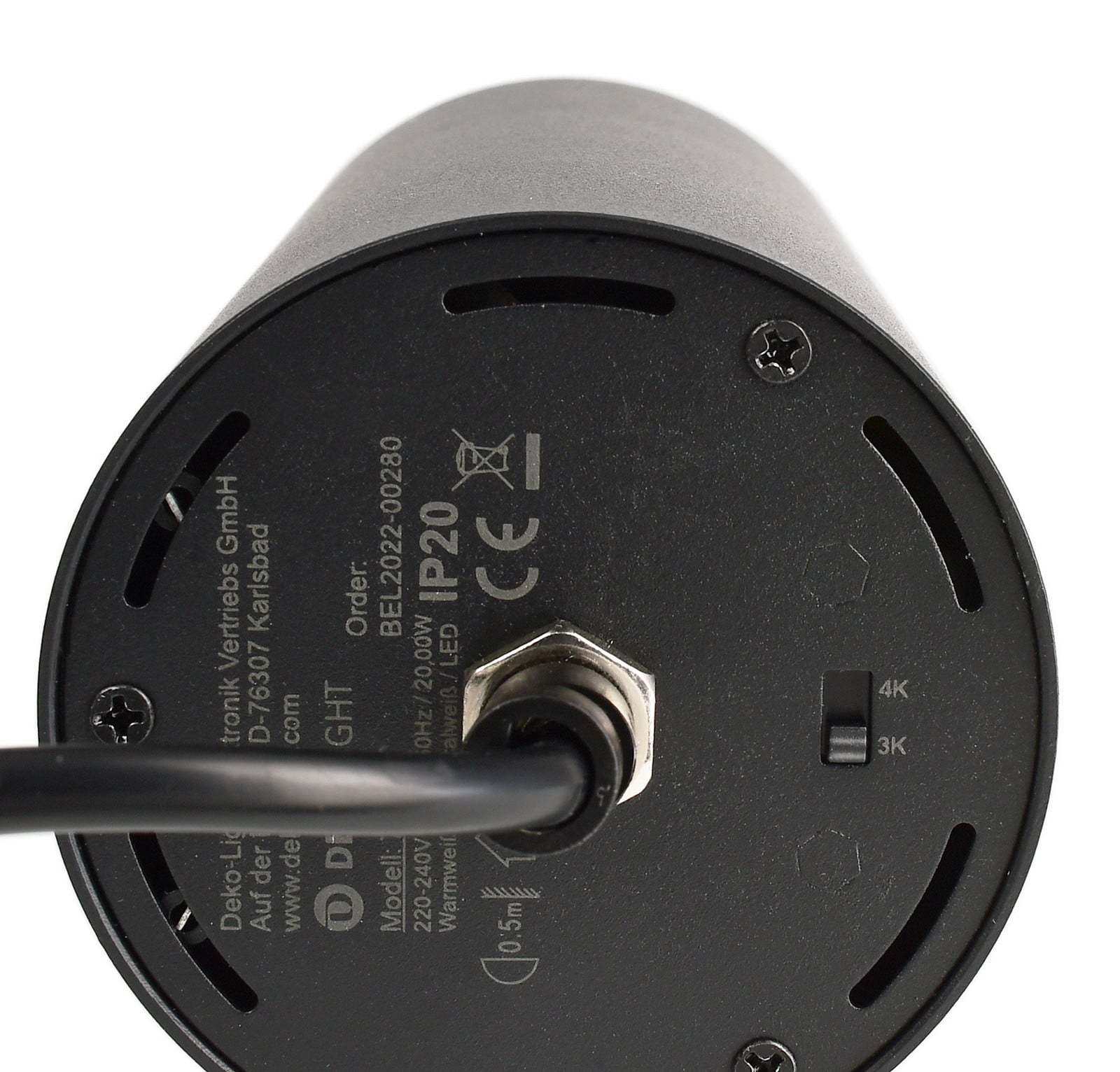 LED visilica 3-fazna 20W crna