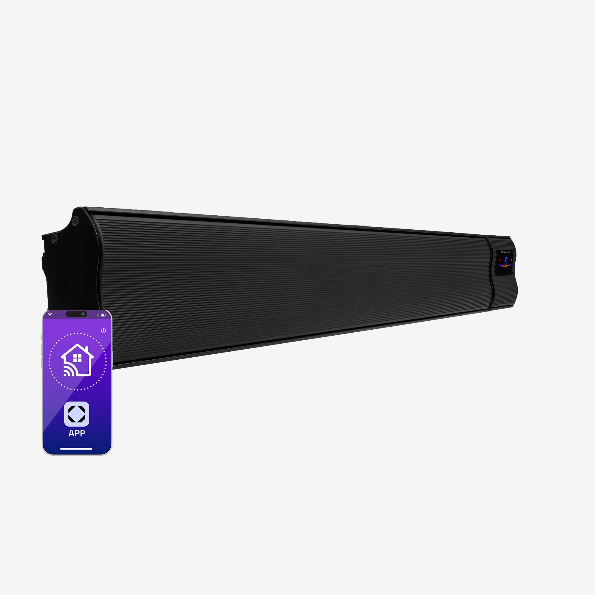 Blumfeldt Cosmic Beam Smart 24, infracrveni grijač, 2400 W, kontrola aplikacija, crna