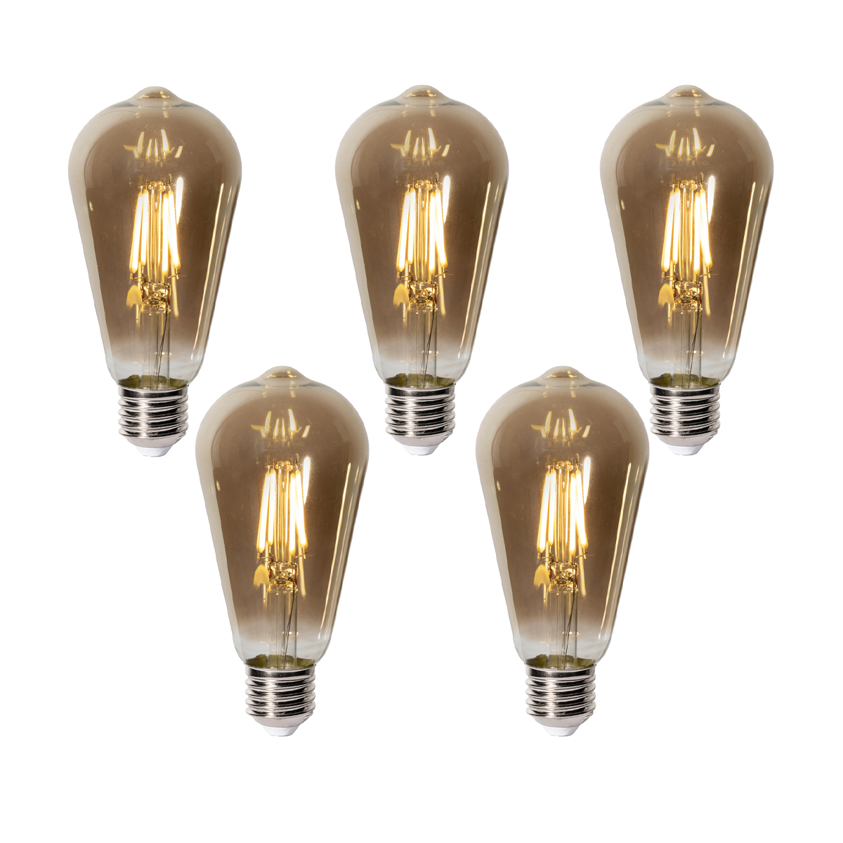 Set od 5 E27 prigušivih LED žarulja ST64 dimno staklo 5W 450 lm 2700K
