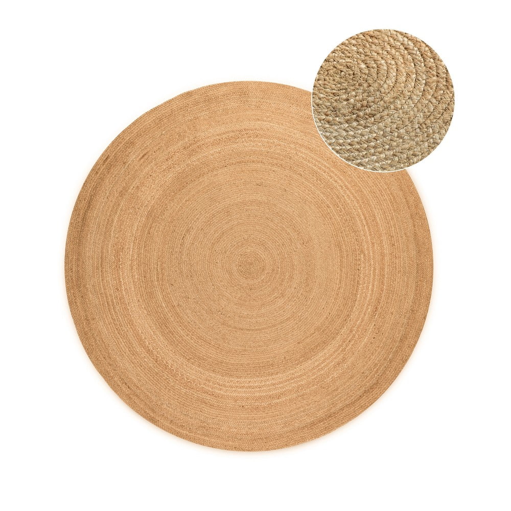 Obostrani juten okrugao tepih u prirodnoj boji ø 200 cm Braided – Hanse Home