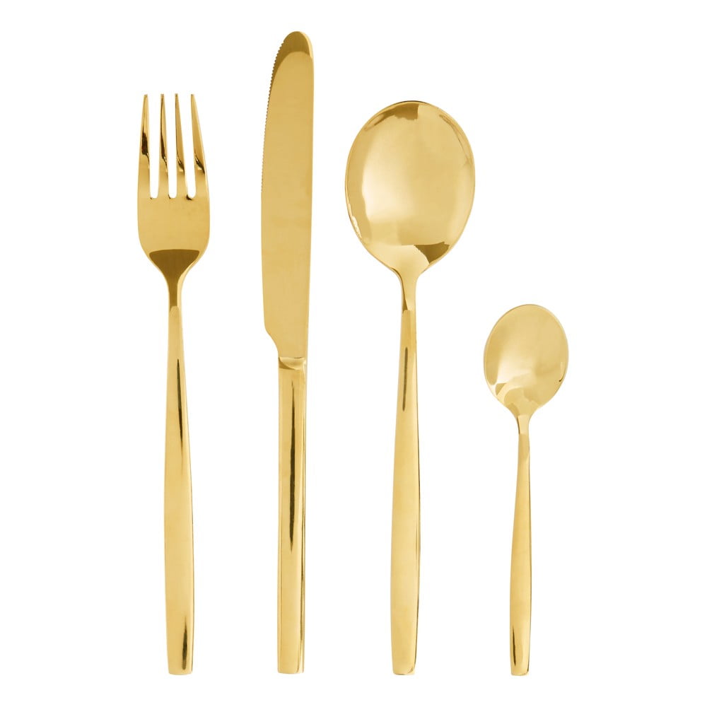 Pribor 16 kom od nehrđajućeg čelika u zlatnoj boji Avie – Premier Housewares