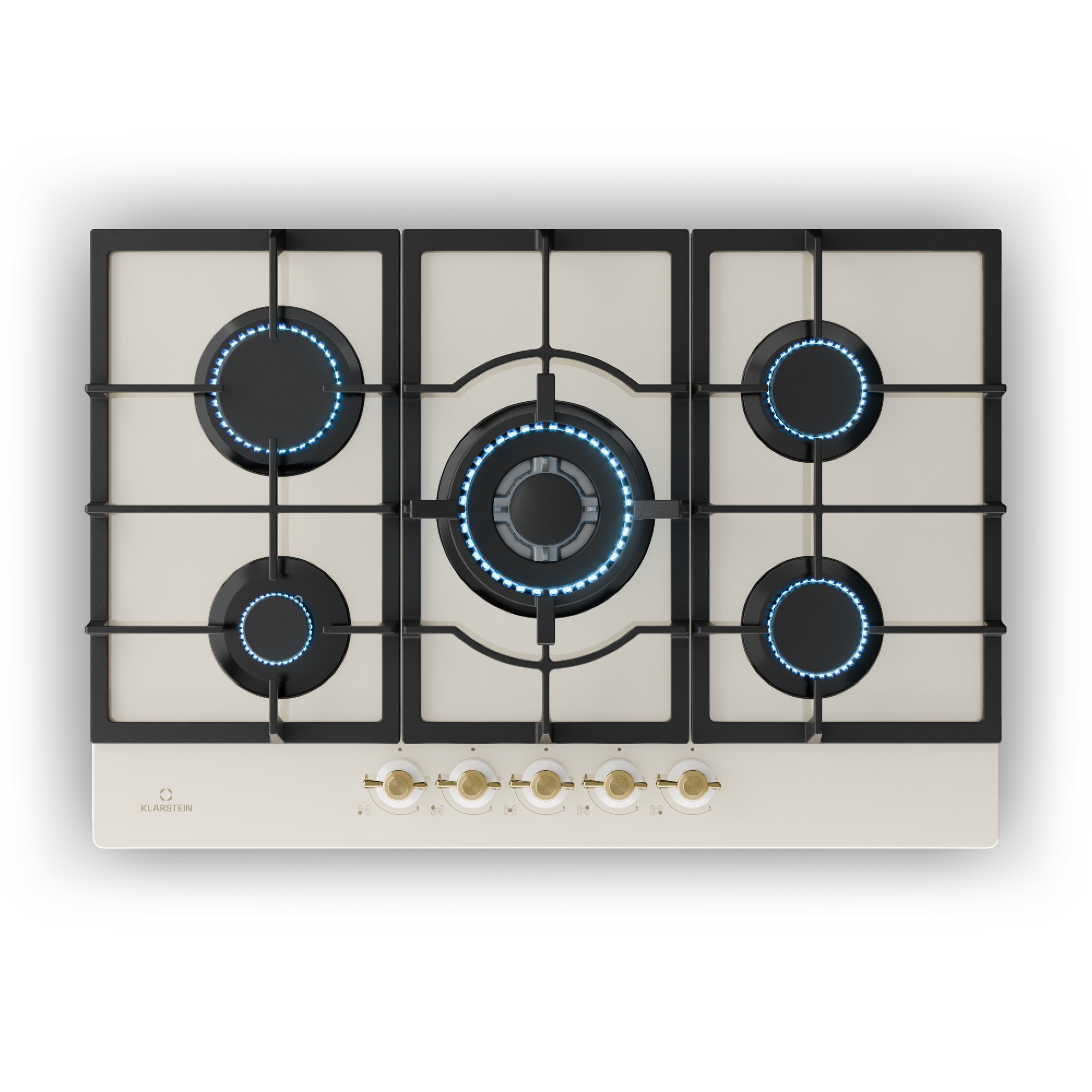 Klarstein Victoria 5, plinska ploča, 5 plamenika, Sabaf plamenici, keramička ploča, retro izgled