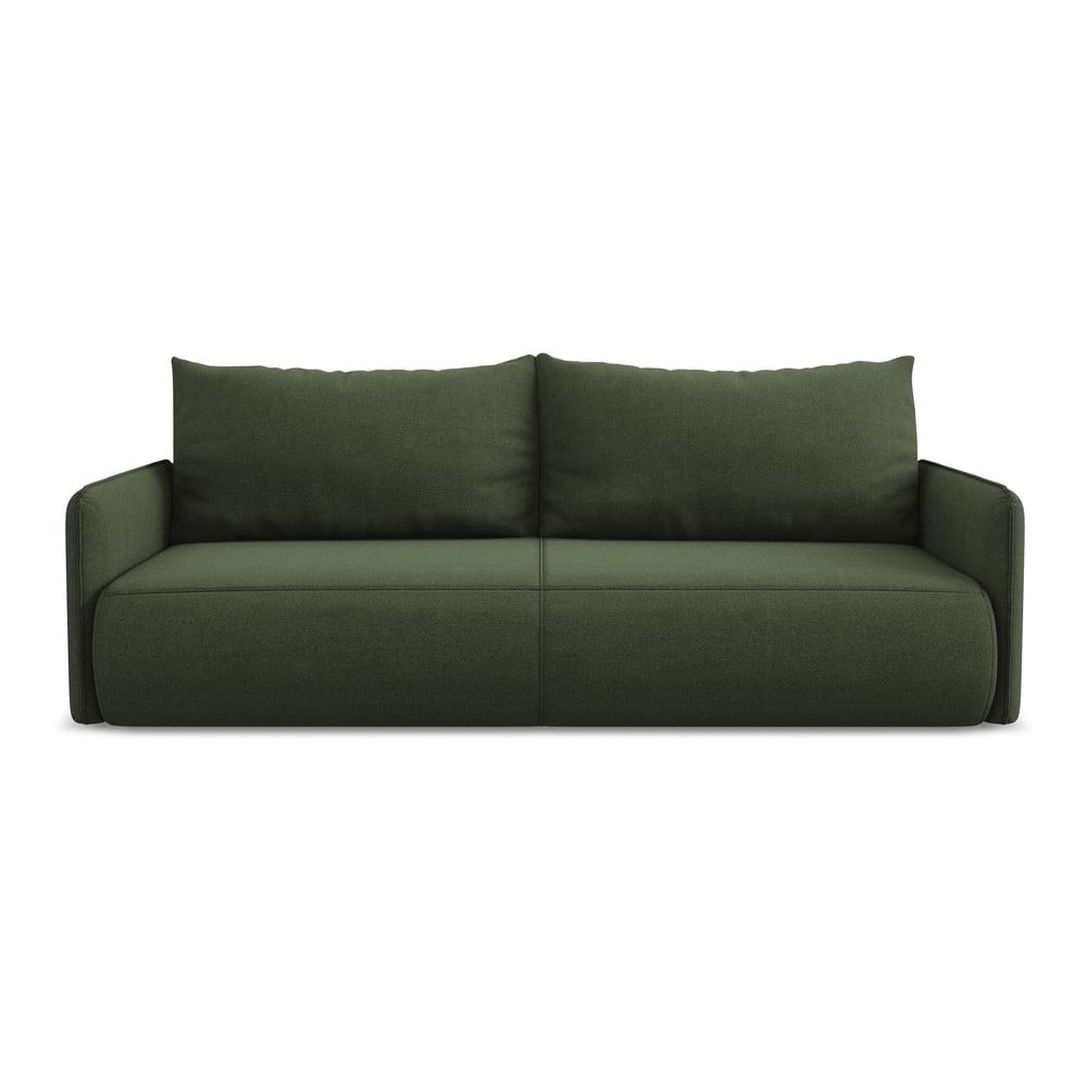 Zelena sklopiva/s prostorom za odlaganje sofa 216 cm Nanea – Makamii
