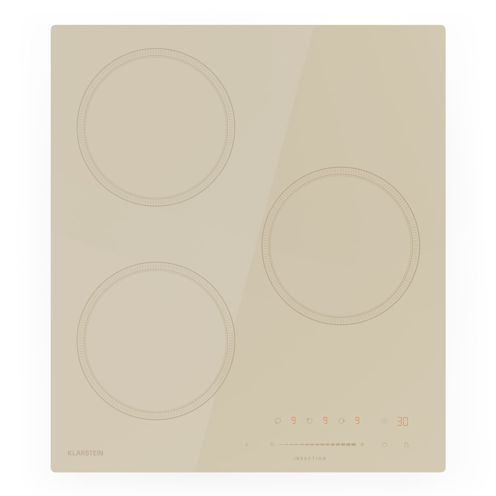 Klarstein Victoria indukcijska ploča, 45 cm, 6 600 W, 3 zone za kuhanje, kontrola klizača, pojačati