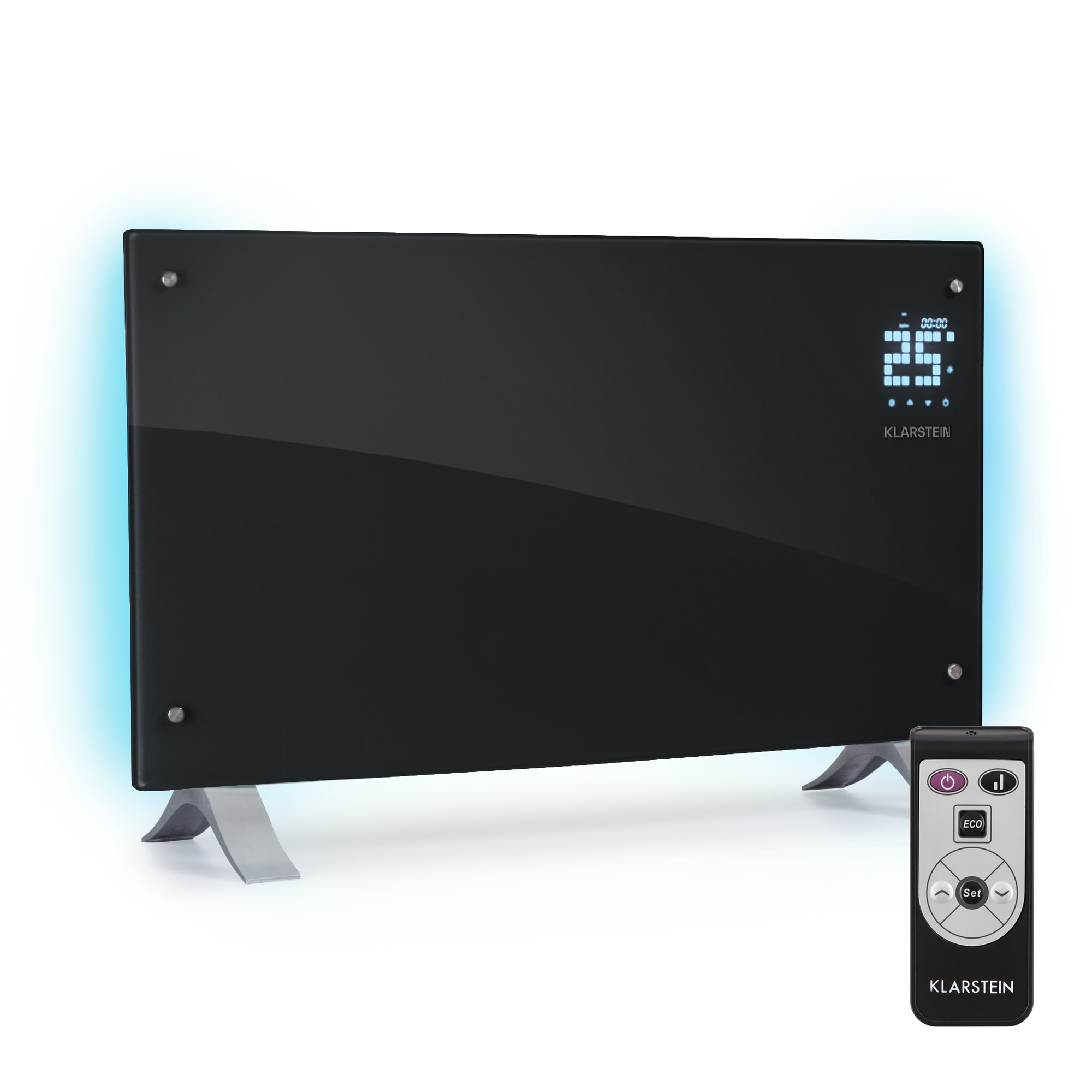 Klarstein Bornholm Curved Ambient, konvekcijski grijač, 1000/2000 W, crni