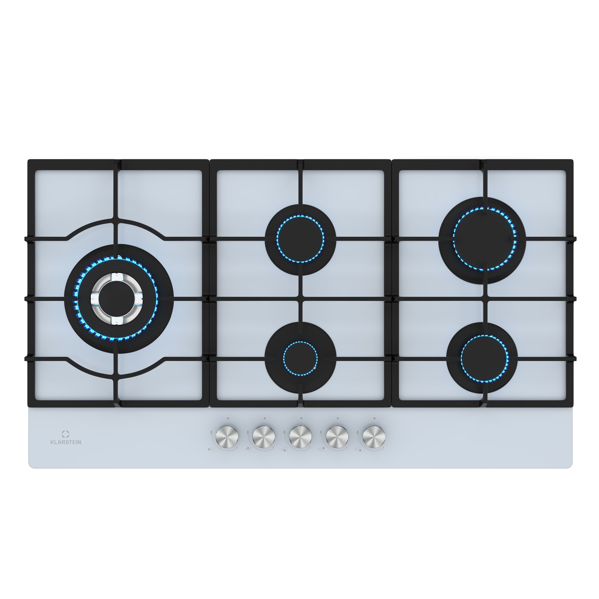 Klarstein Ignito Chef Edition plinska ploča za kuhanje, 5 plamenika, elektr. paljenje, Wok, na tekući ili prirodni plin