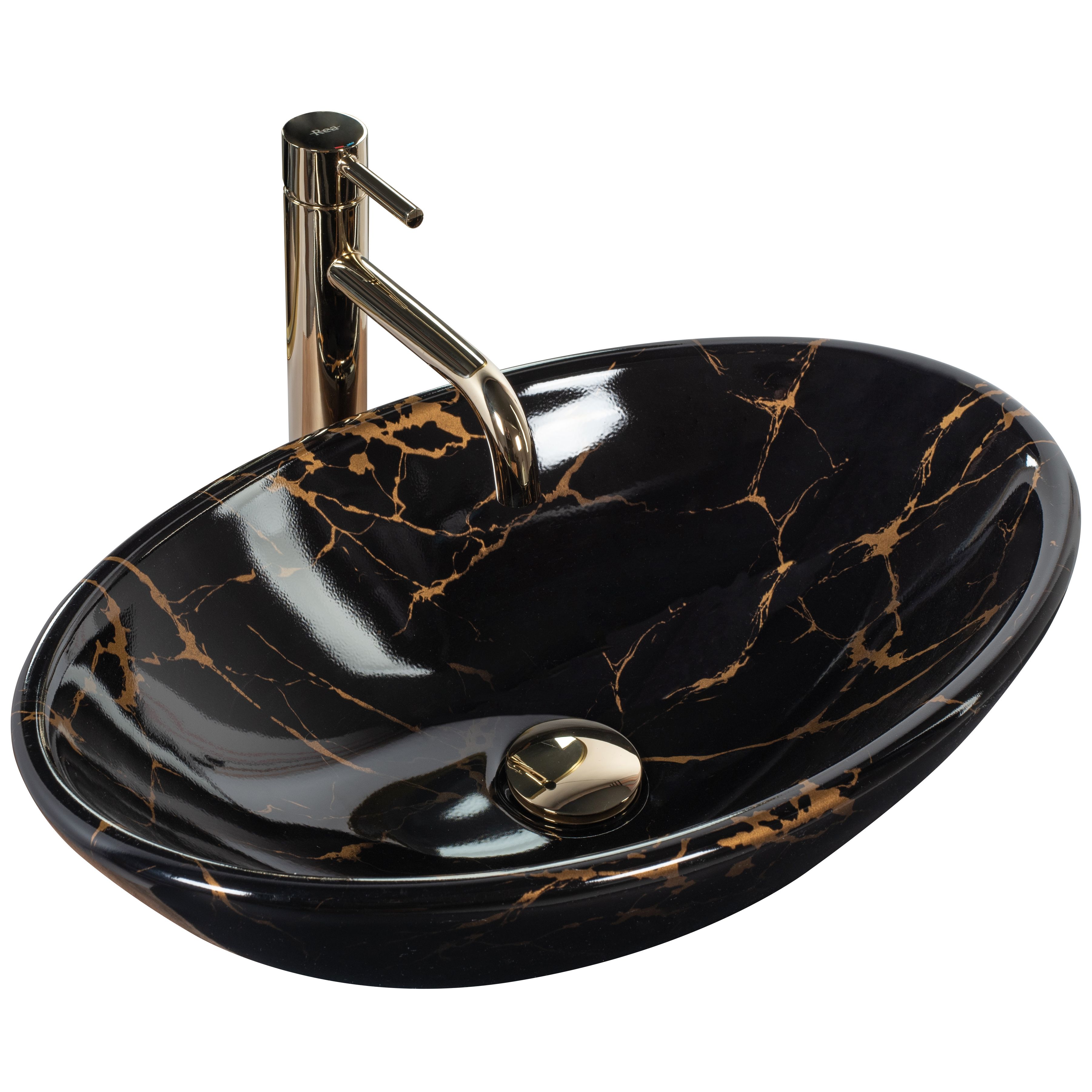 Nadgradni umivaonik Pamela Black Marble Shiny
