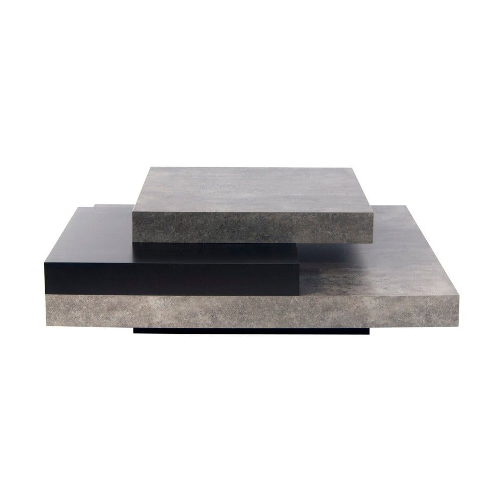 Stol za kavu u betonskom dekoru s crnim detaljima TemaHome Slate