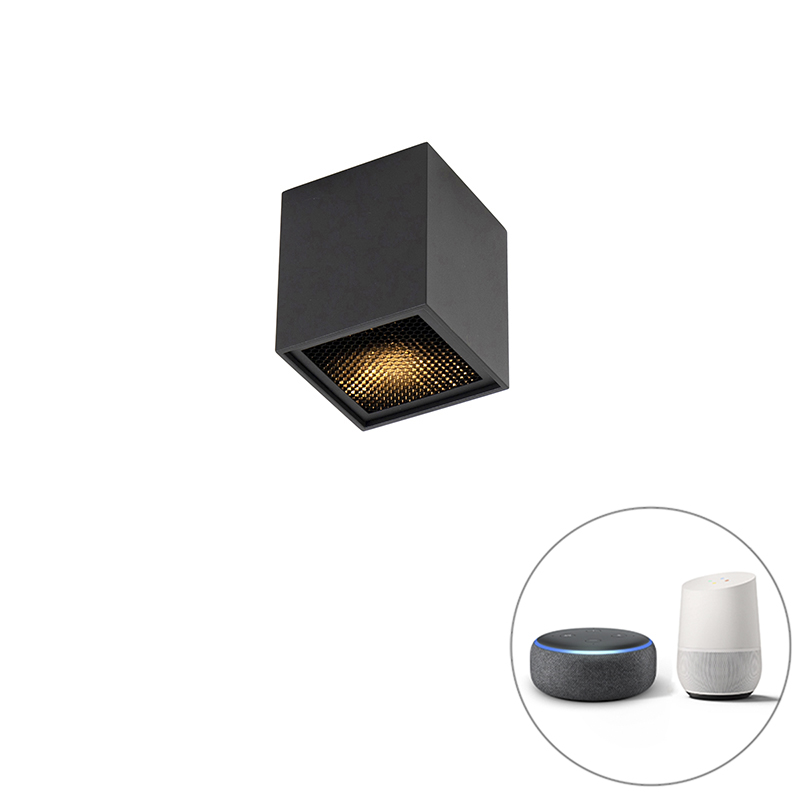 Pametni dizajnerski reflektor crni uklj. WiFi GU10 - Qubo Honey