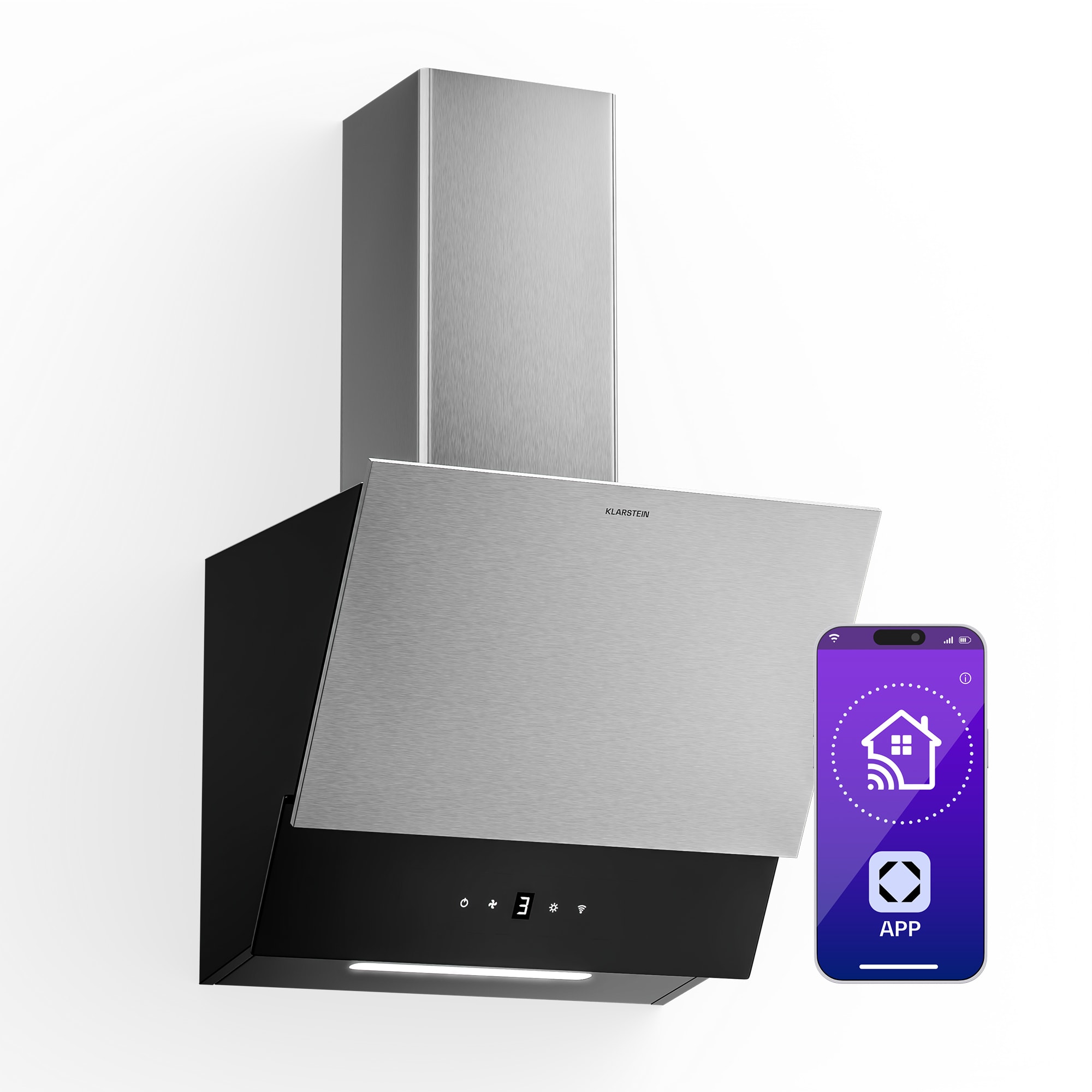 Klarstein Verosteel napa, Elegantna, minimalistička, snažna, Energetska klasa A, 624 m³/h, 45 cm