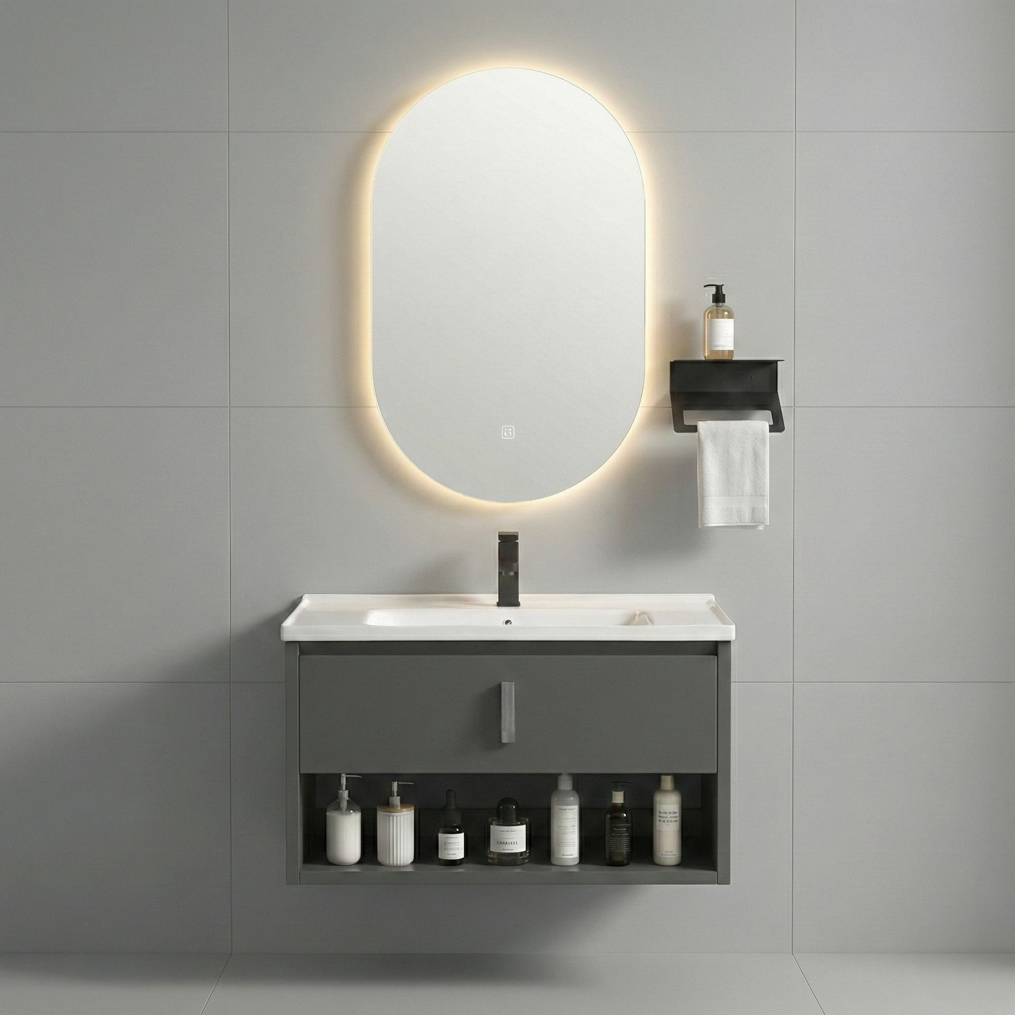 Set kupaonskog namještaja s umivaonikom Toledo 60cm Grey
