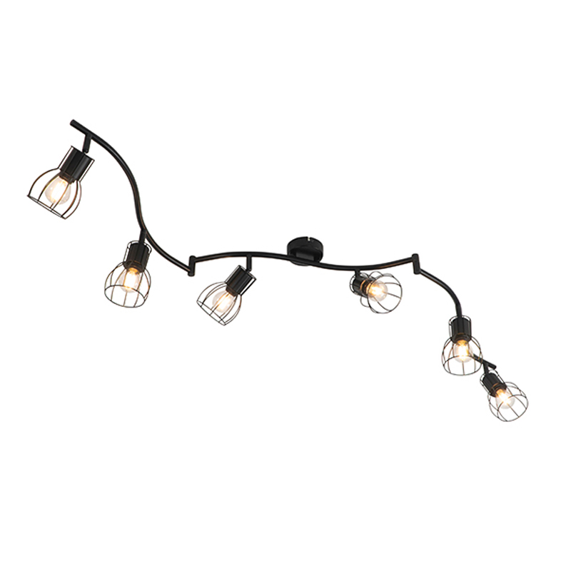 Moderna stropna svjetiljka s reflektorima crna 145 cm 6-svjetla - Botu