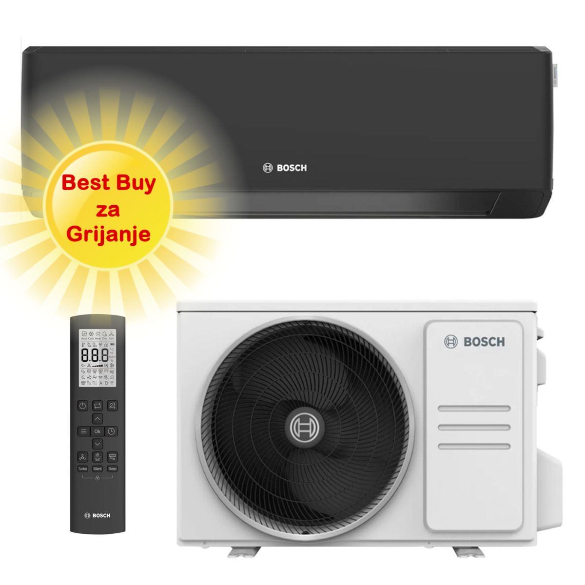Bosch Klima Uređaj 2,5Kw Cl7000I-Set 26 We Crna