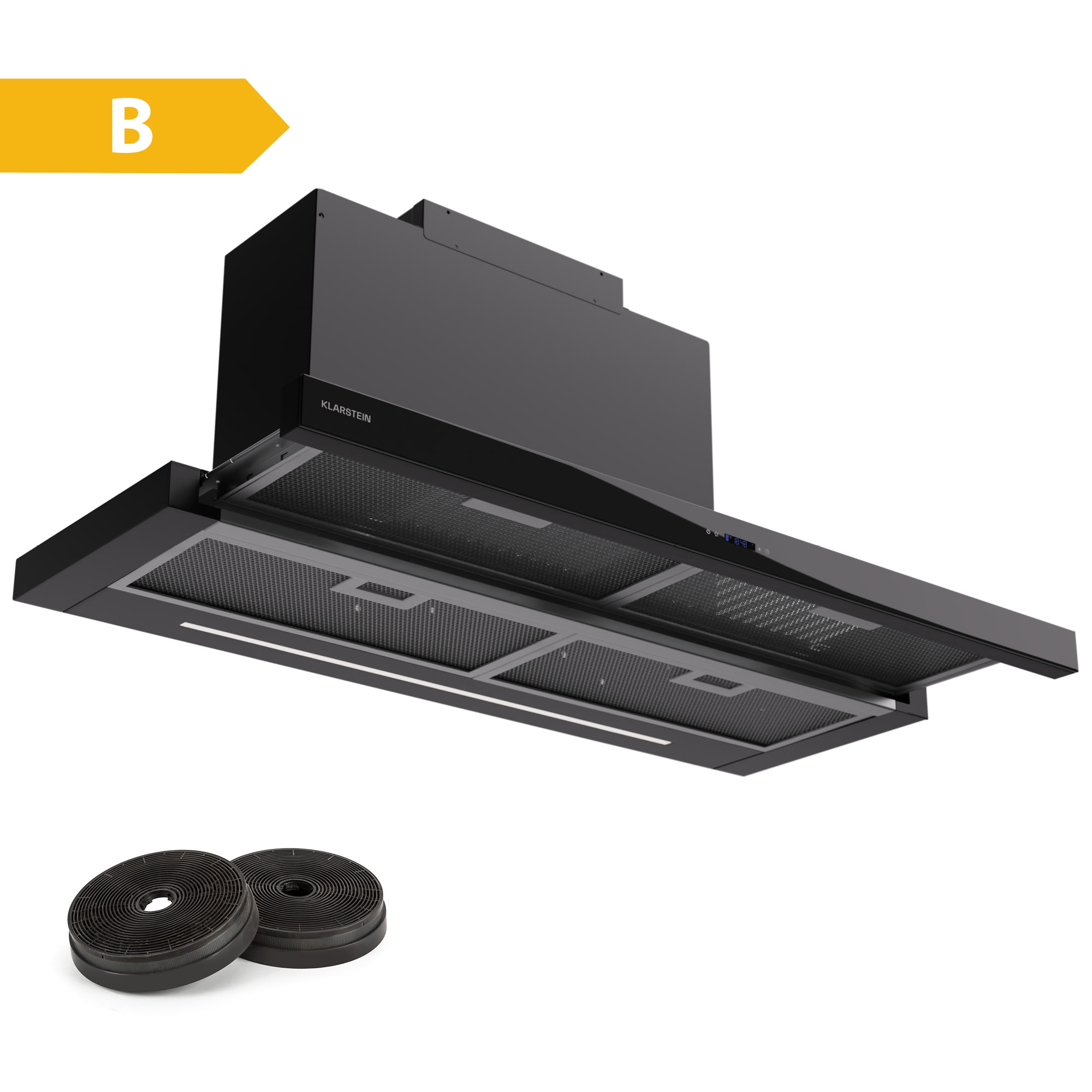 Klarstein Mariana 90 Neo, ravna kuhinjska napa, 90 cm, 640 m3/h, ekstrakcija zraka, LED