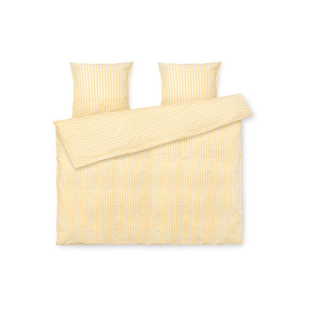 Žuta  posteljina za bračni krevet/za produženi krevet od krepa 200x220 cm Bæk&Bølge – JUNA