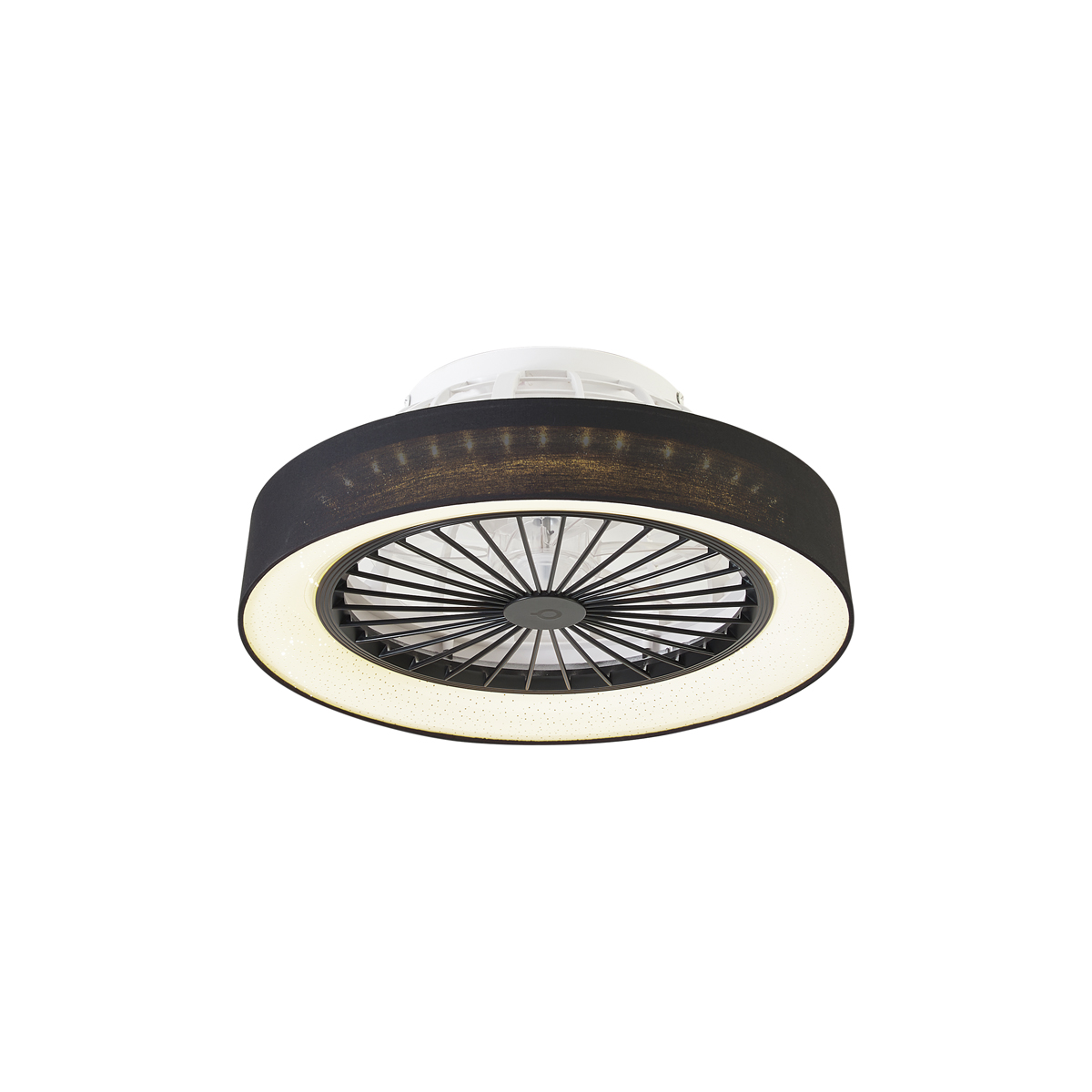 Stropni ventilator crni sa zvjezdanim efektom 47 cm uklj. LED prigušiva s daljinskim upravljačem - Emily