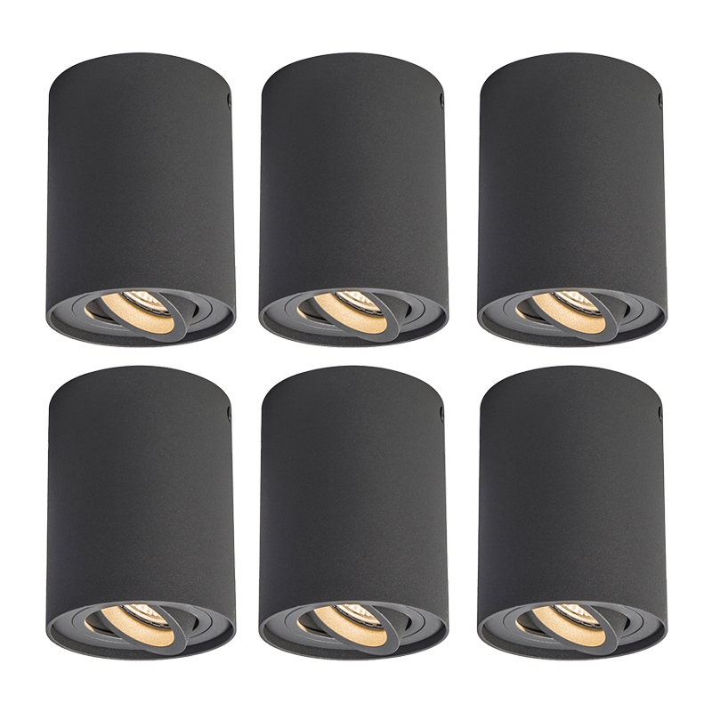 Set od 6 pametnih tamno sivih reflektora uključujući Wifi GU10 - Rondoo up