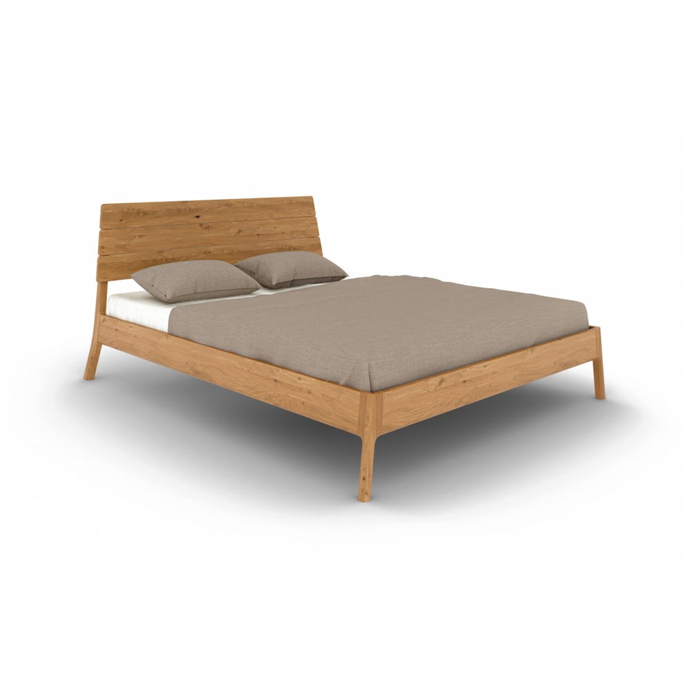 Bračni krevet od punog hrasta 200x200 cm u prirodnoj boji Twig – The Beds