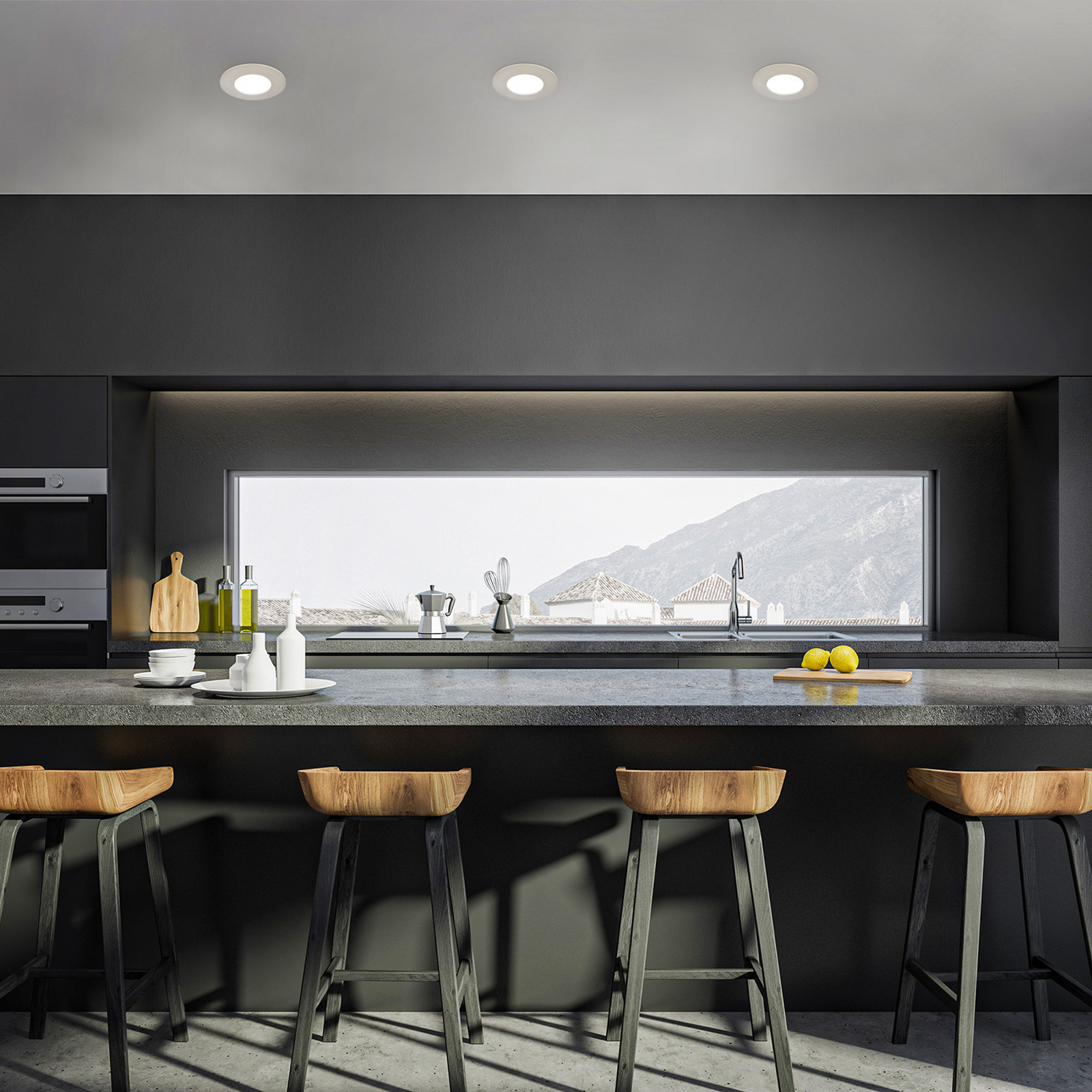 LED ugradna točka 7598 set od 3 CTS mat nikla