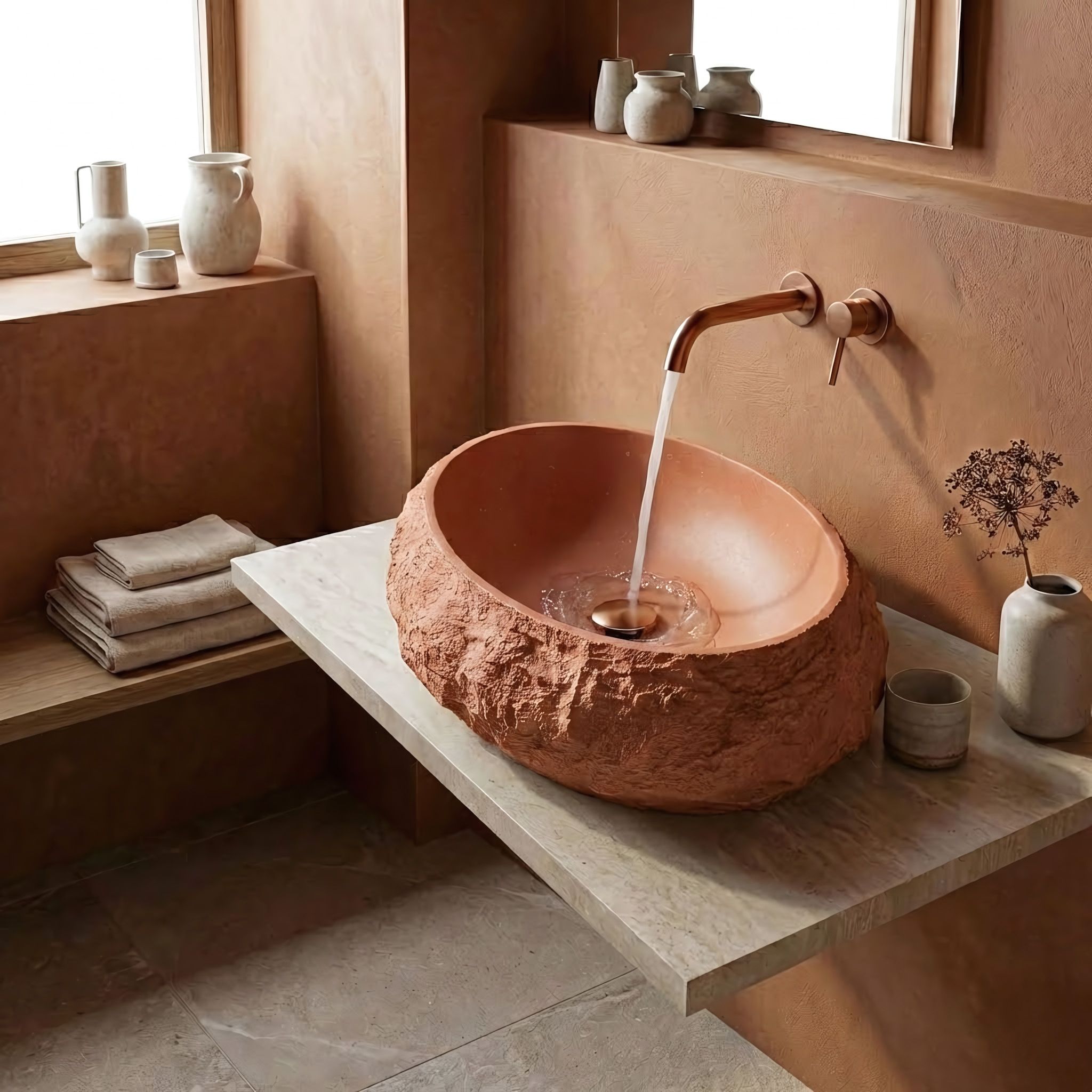 Nadgradni umivaonik Mika Terracotta