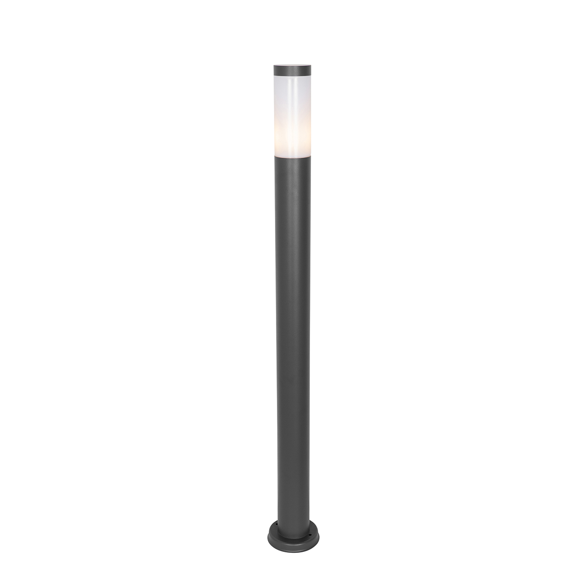 Moderna vanjska stupasta svjetiljka tamno siva s opalnim staklom 110 cm IP44 - Rox