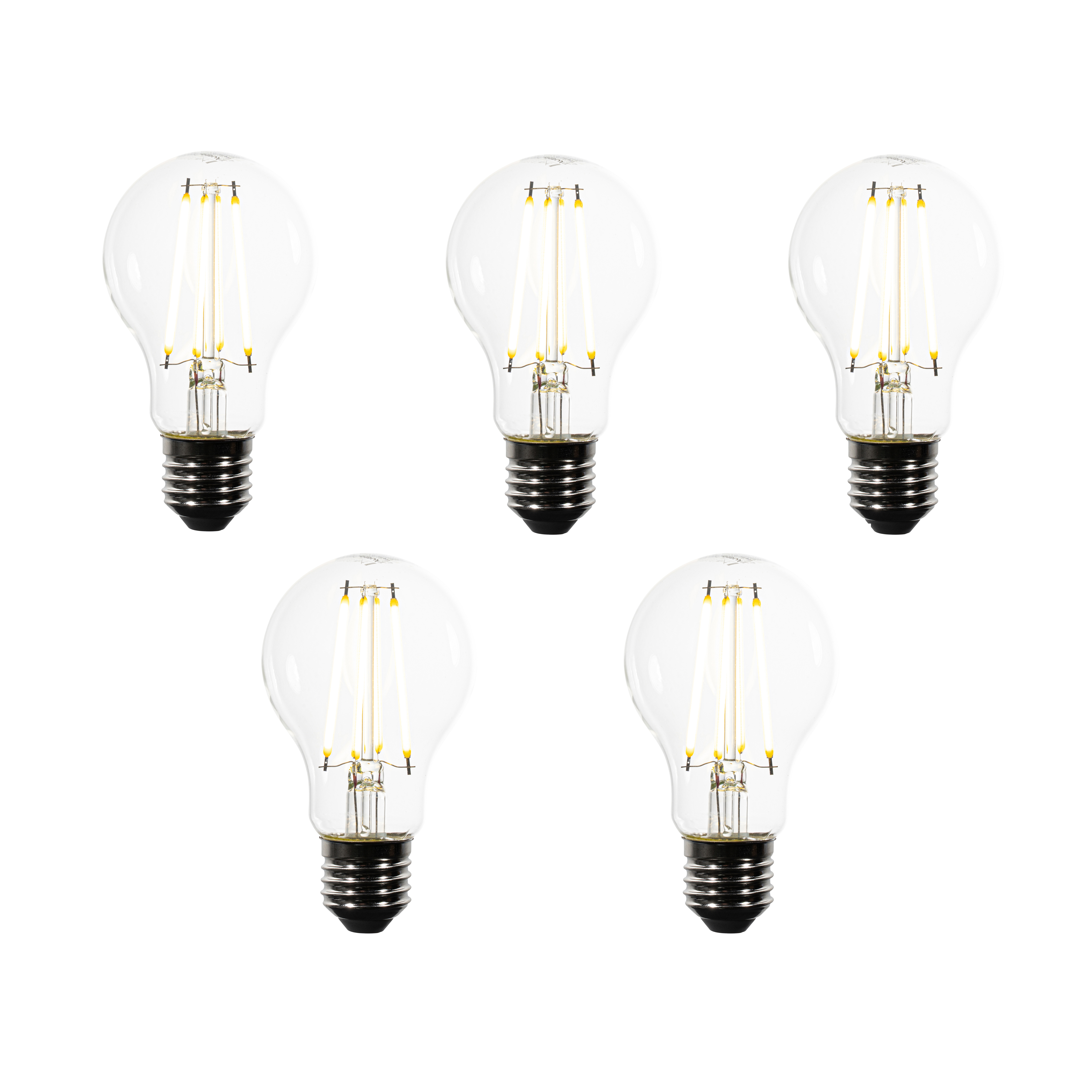 Set od 5 E27 LED žarulja A60 prozirne 2,2W 470 lm 3000K