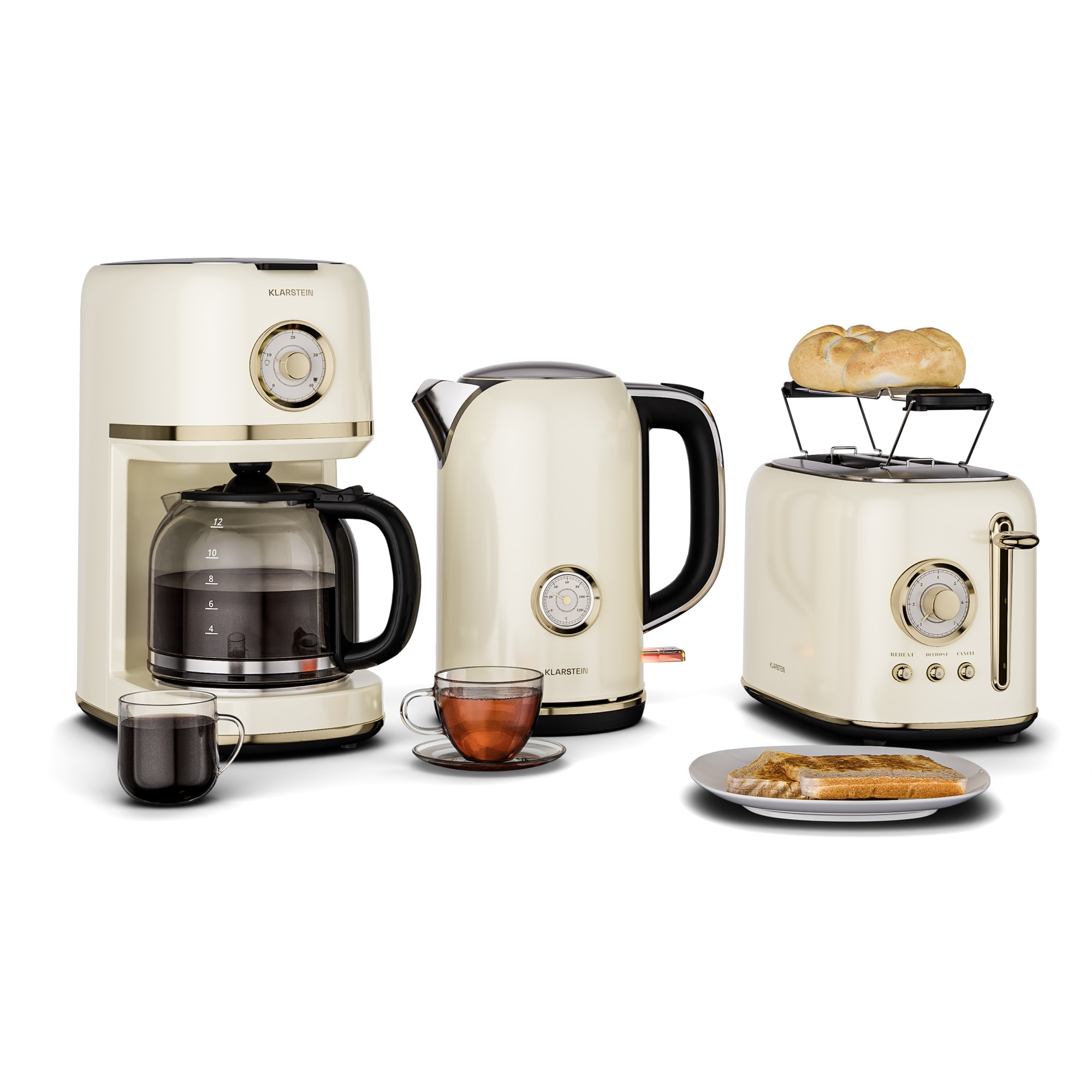 Klarstein Victoria set za doručak, toster, kuhalo za vodu i aparat za kavu