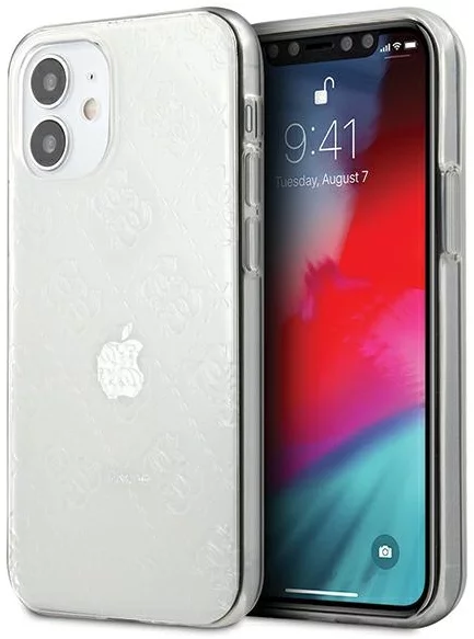 Maska Guess iPhone 12 mini 5,4" Transparent hardcase 4G 3D Pattern Collection (GUHCP12S3D4GTR)