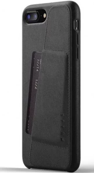 Maska MUJJO - Full Leather Wallet Case for iPhone 8 Plus /7 Plus - Black (MUJJO-CS-091-BK)