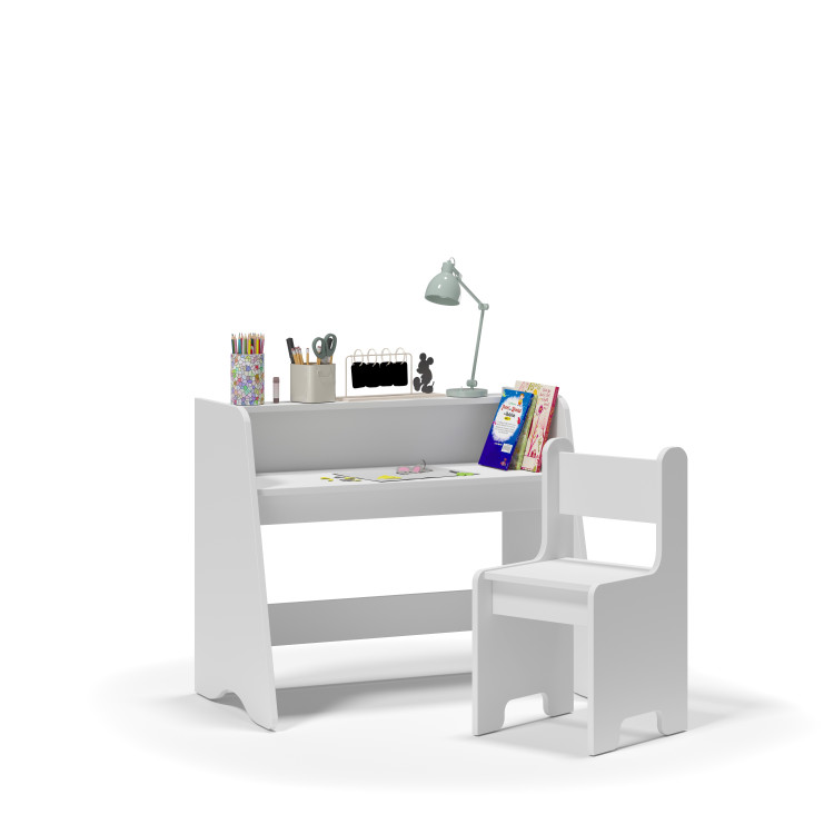Dječji bijeli Montessori set stol + stolica NIKO