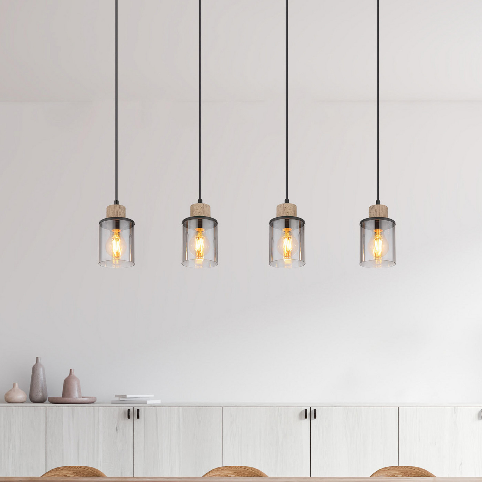 Reid visilica, četiri žarulje, crna/dim