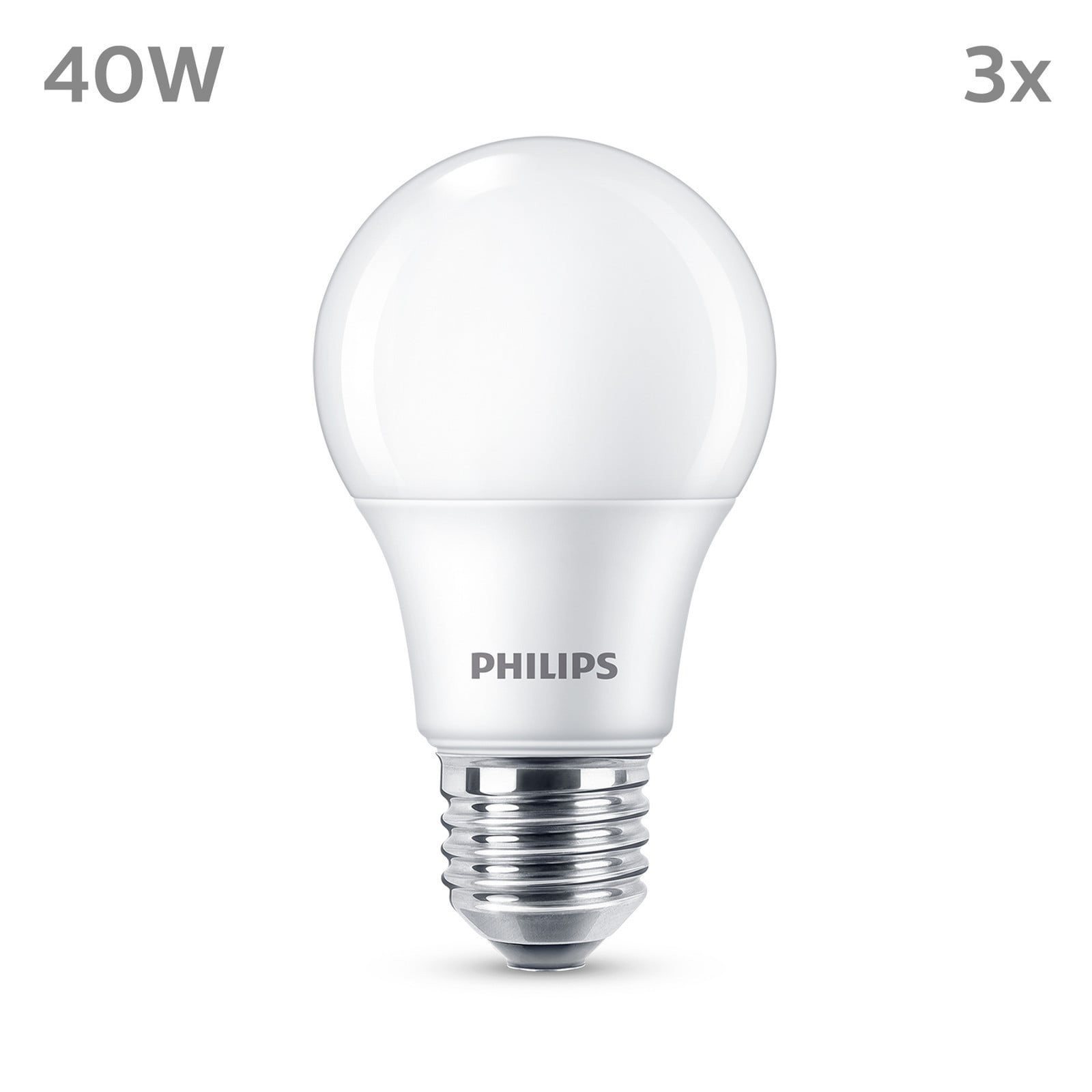 Philips LED svjetiljka E27 4,9W 470lm 2700K mat 3 komada