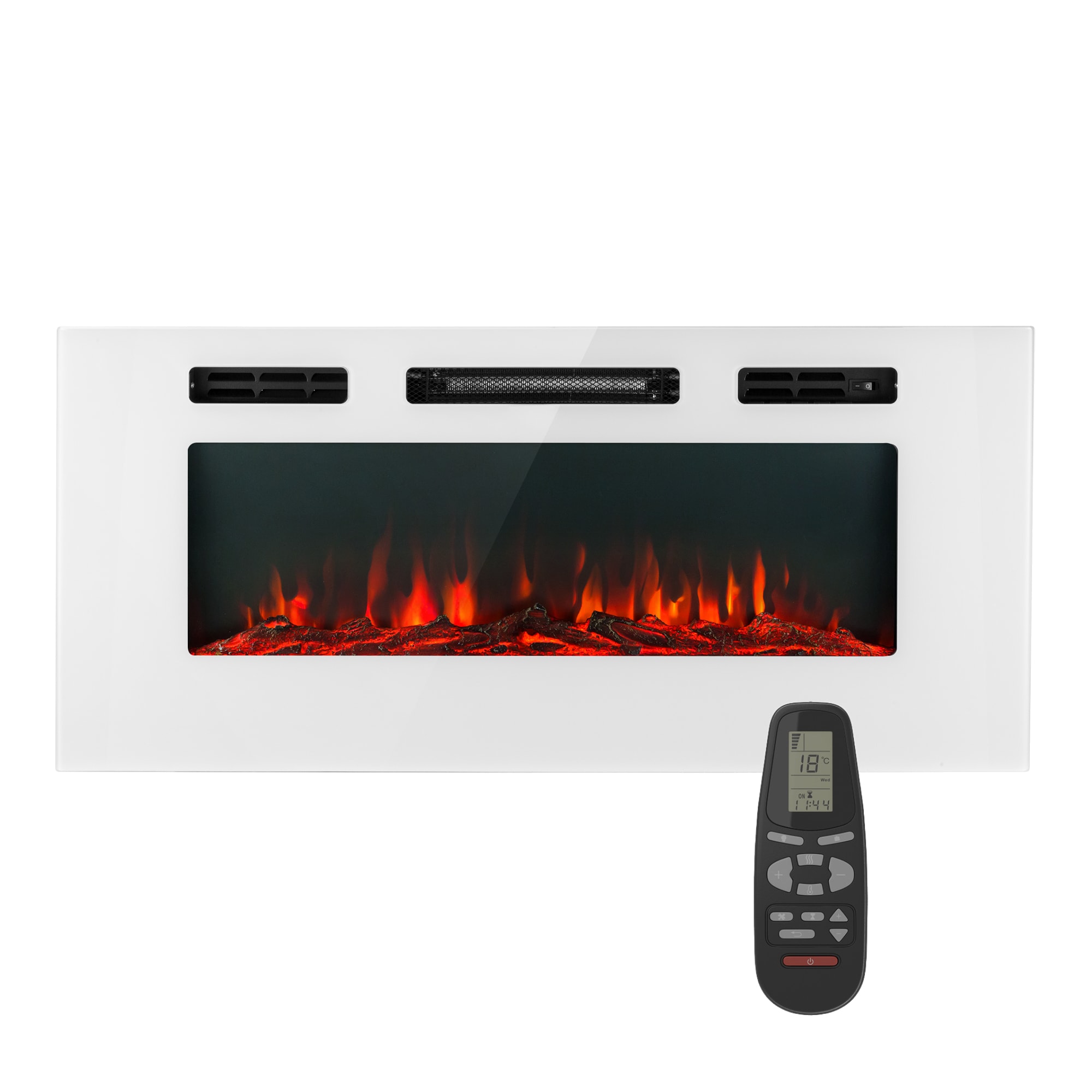 Klarstein Gratera, električni zidni i ugradbeni kamin, 1800 W, LED, 3 boje, timer