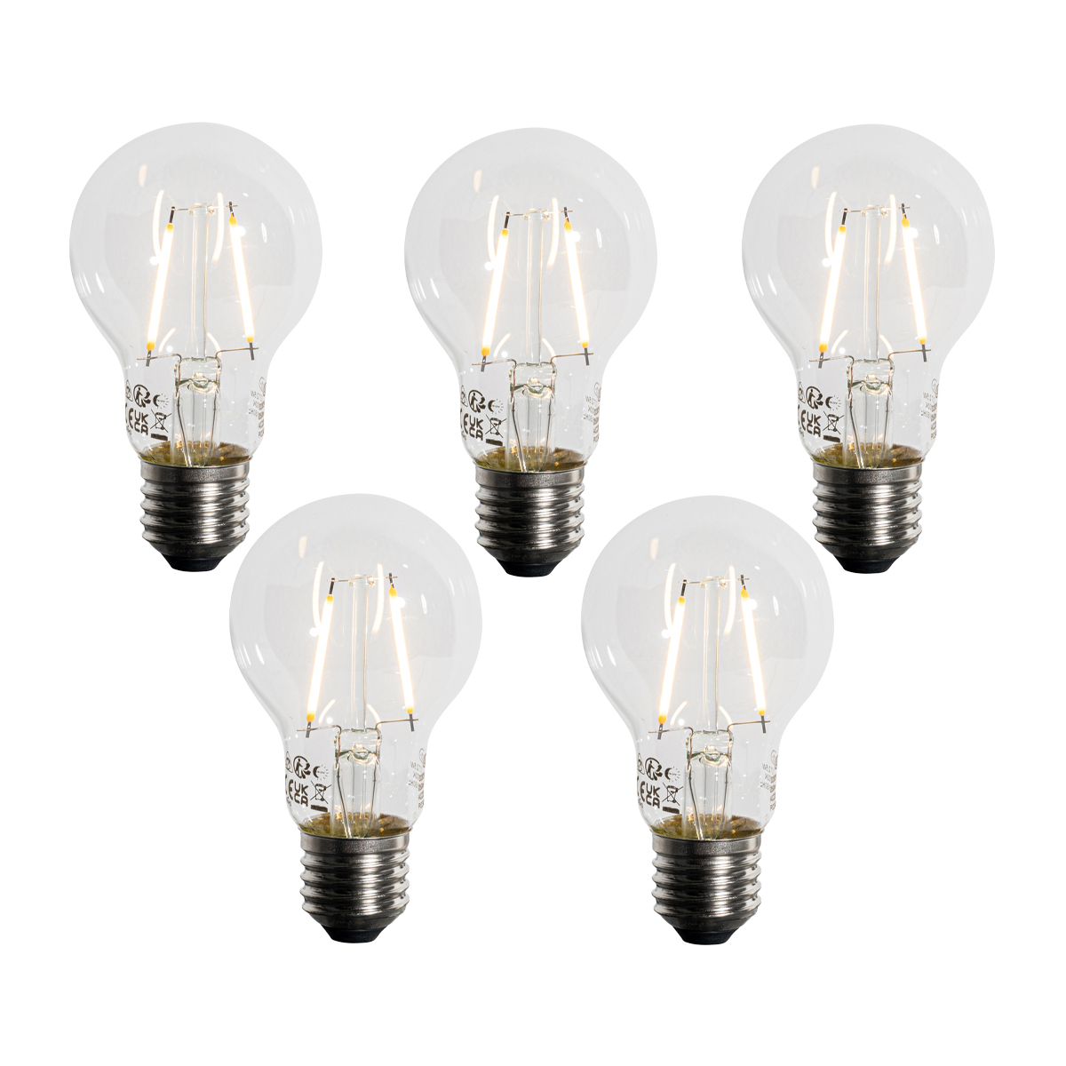 Set od 5 E27 LED žarulja A60 senzor sumraka 2,5W 250 lm 2200K