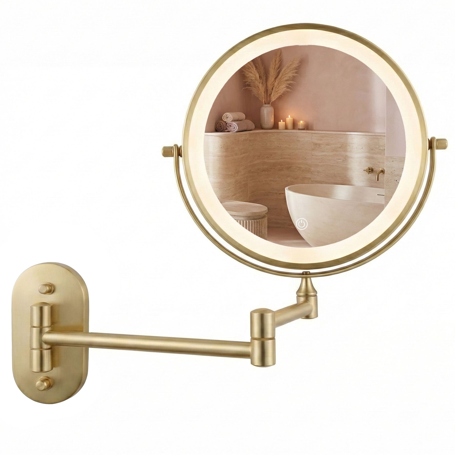 Ogledalo LED Glow Brush Gold