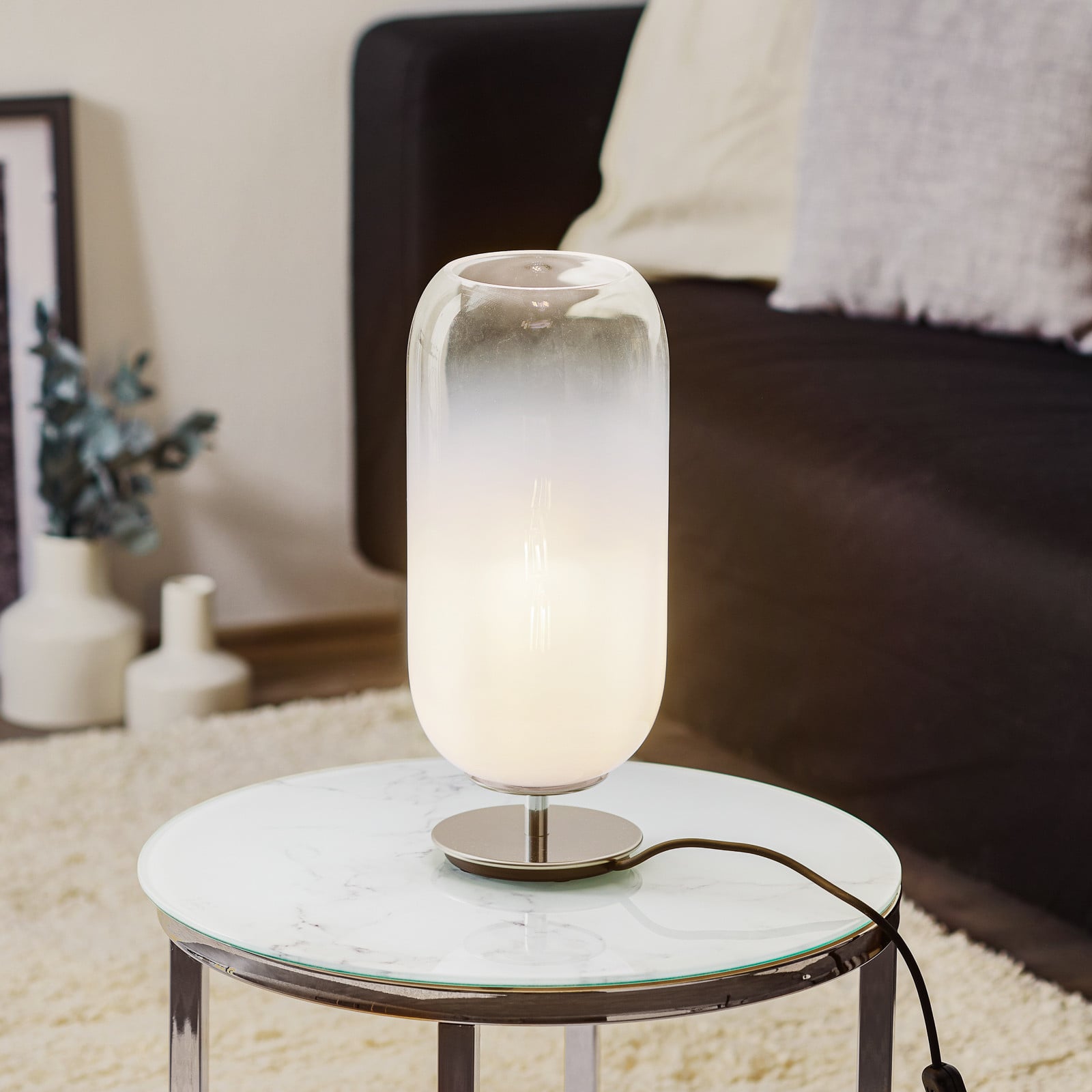 Artemide Gople Mini stolna lampa bijela/srebrna