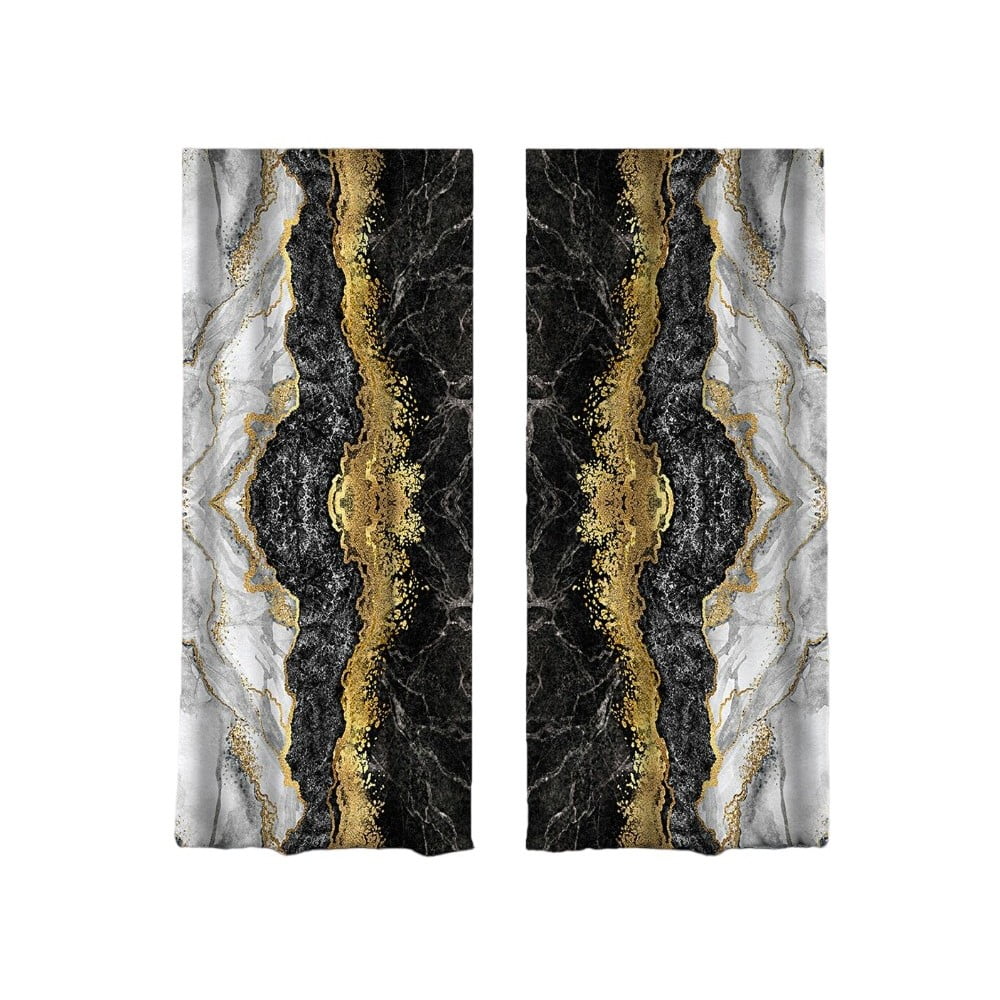 Zavjese u crno-zlatnoj boji u setu od 2 kom 140x260 cm - Mila Home