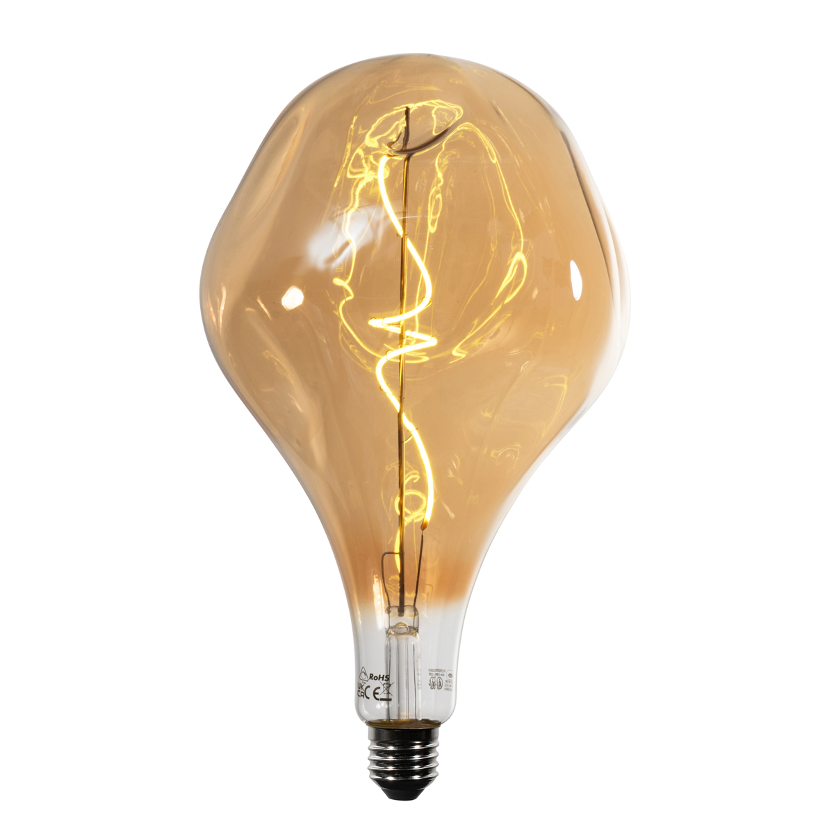 E27 LED žarulja s prigušivanjem spiralna nit PS160 zrcalno zlatna 6W 100 lm 1800K