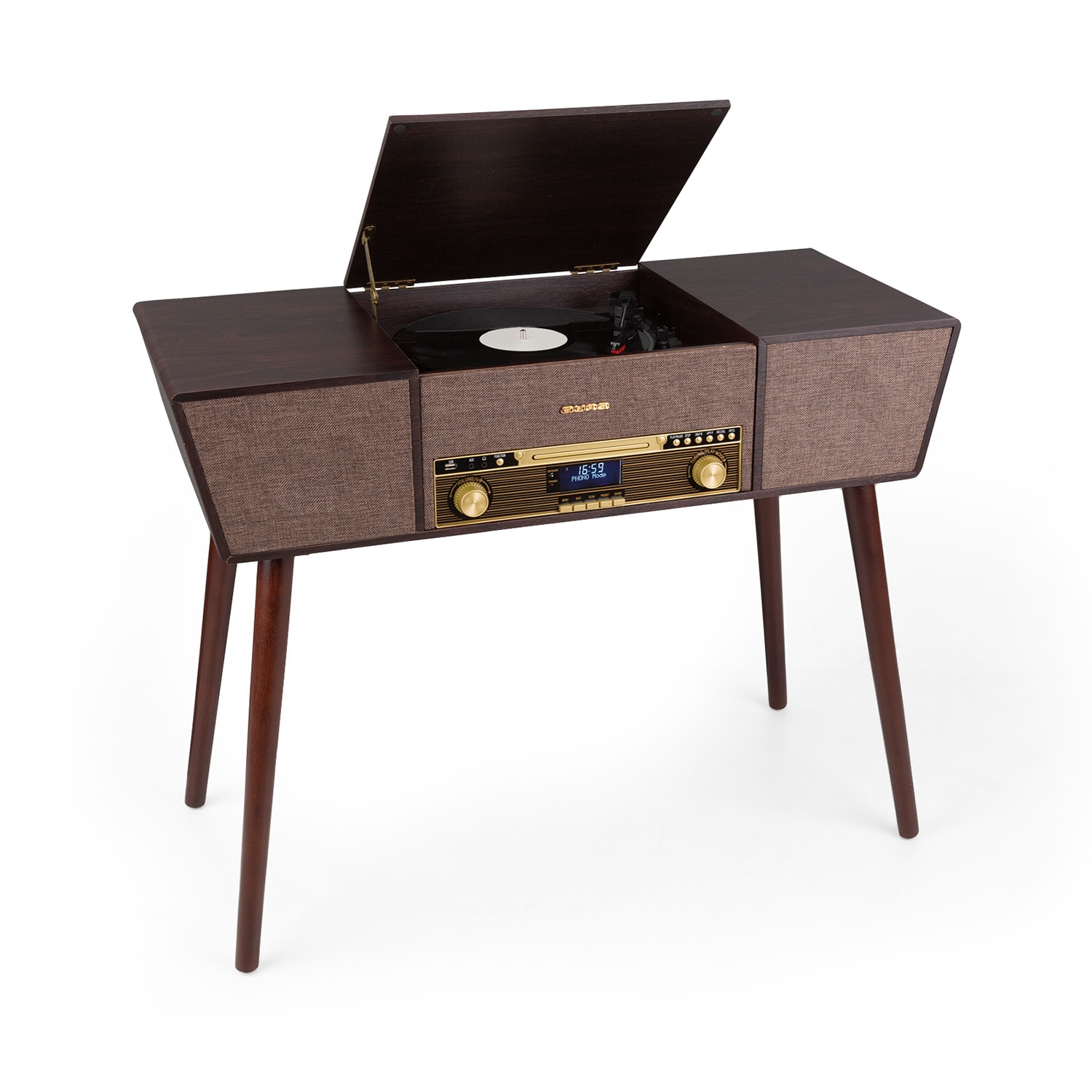 Auna Belle Epoque 1912, retro gramofon, CD, BT, USB, DAB+/FM, smeđi