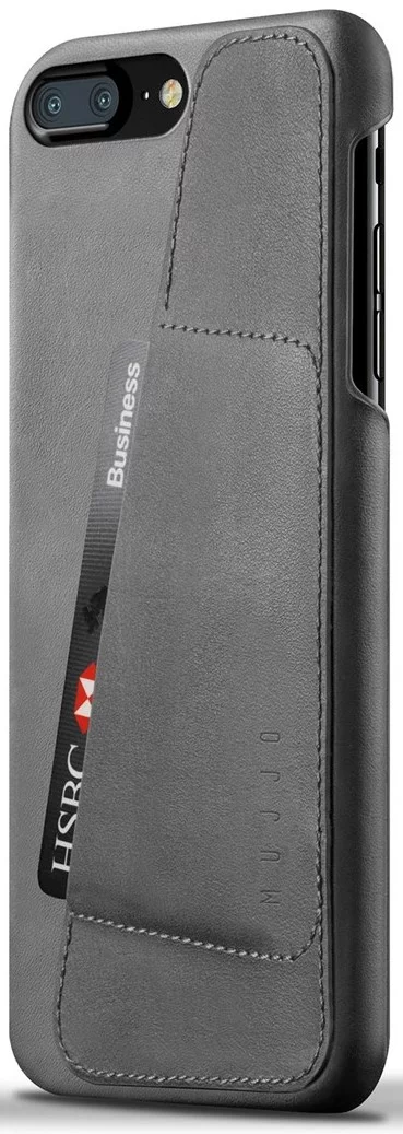 Maska MUJJO Leather Wallet Case for iPhone 8 Plus / 7 Plus - Gray (MUJJO-CS-071-GY) 