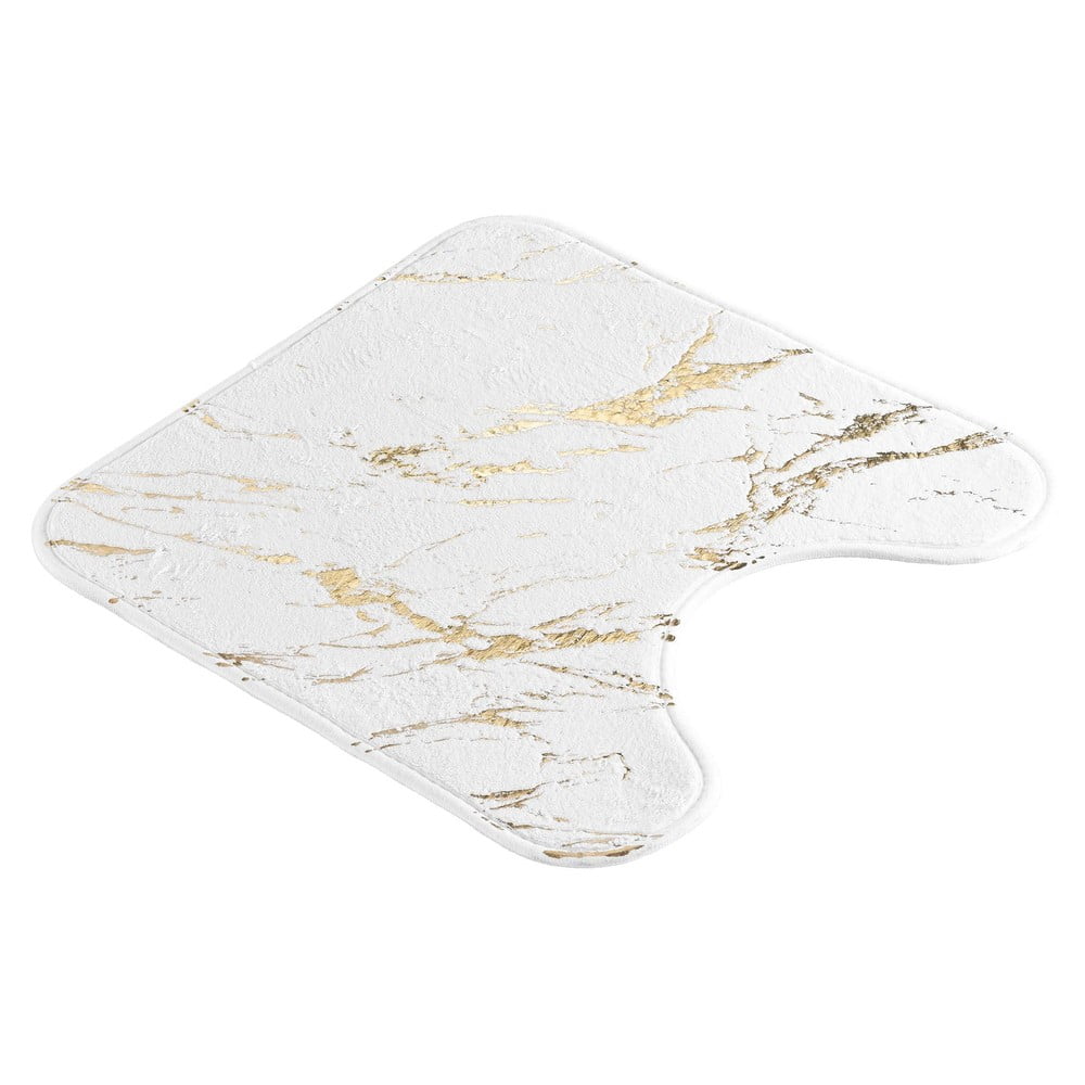 Bijela/u zlatnoj boji kupaonska prostirka 45x45 cm Aquamarbre – douceur d'intérieur