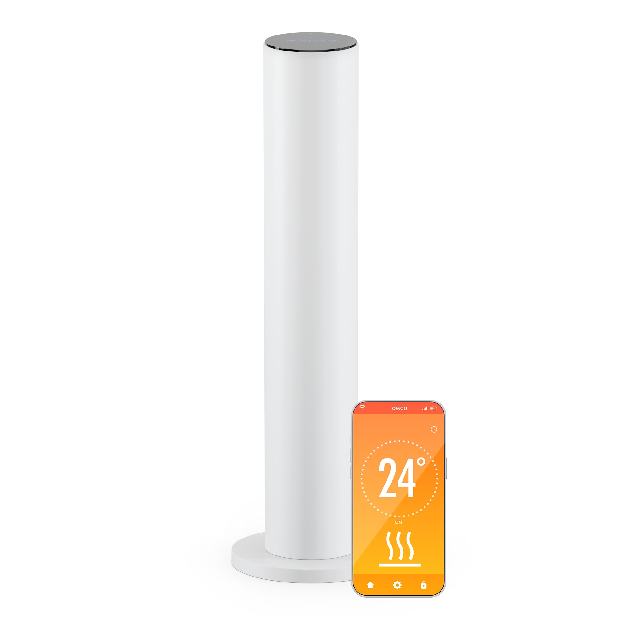 Blumfeldt SmartFlow Tower infracrvena grijalica, 700 W, 360° distribucija topline, WLAN kontrola