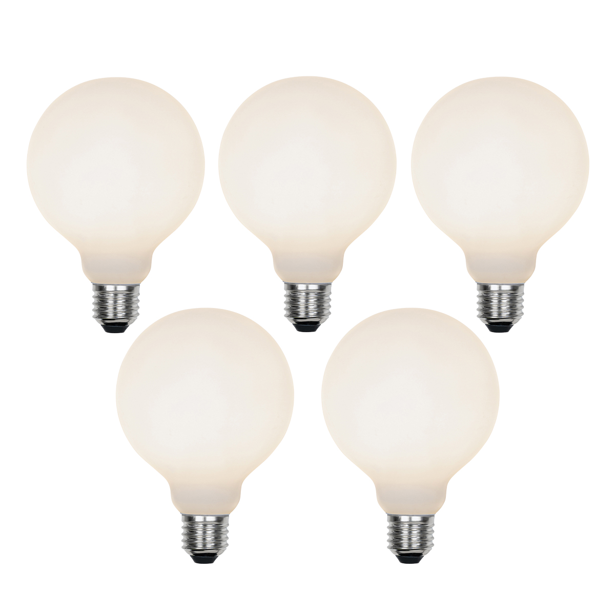 Set od 5 E27 3-stupanjskih prigušivih LED žarulja G95 mat 5W 550lm 3000K