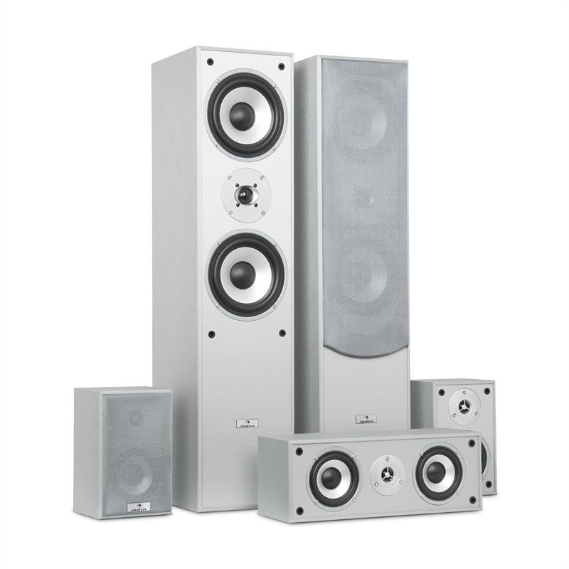 Auna surround, zvučnici, set, kućno kino, 335 W, RMS, srebrna boja