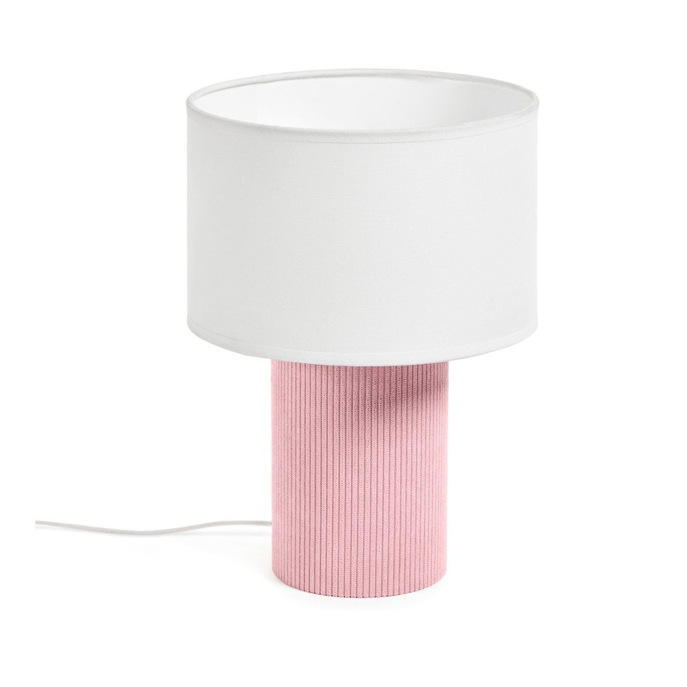 Bijela/svijetlo ružičasta dječja stolna lampa Bianella – Kave Home