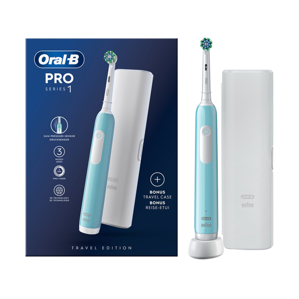 ORAL-B električna četkica za zube Pro Series 1 , Caribbean Blue s putnom torbicom