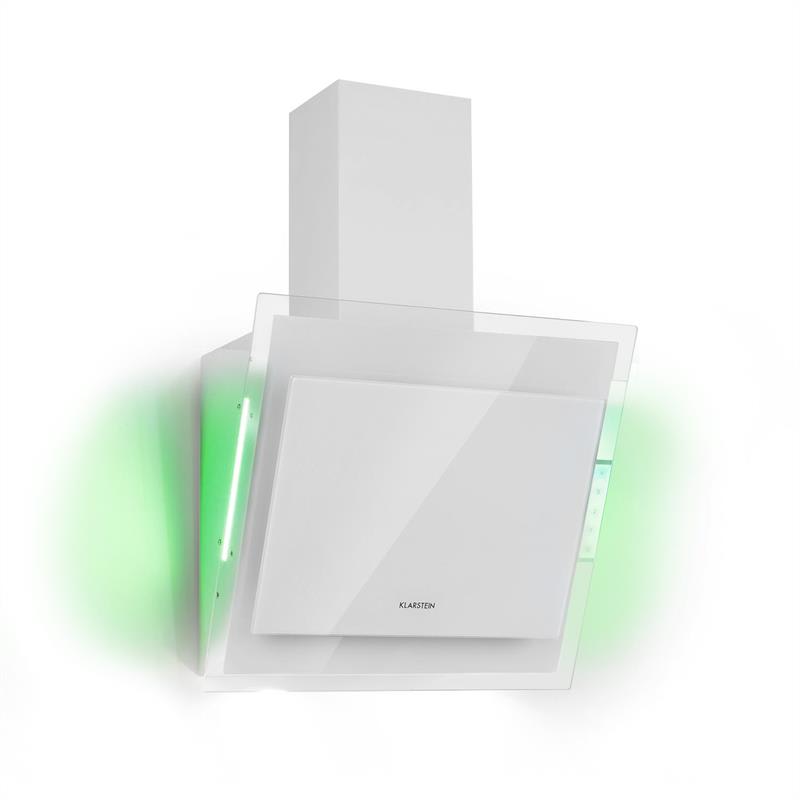 Klarstein Mirage 60, kuhinjska napa, 550 m³/h, touchscreen, energetska klasa A++, bijela