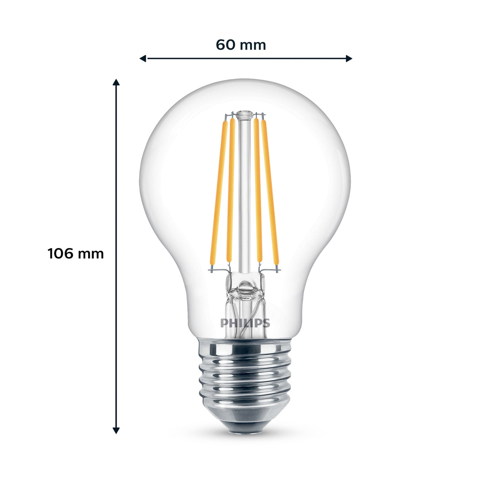 Philips LED lampa E27 7W 850lm 4.000K prozirna 2 komada