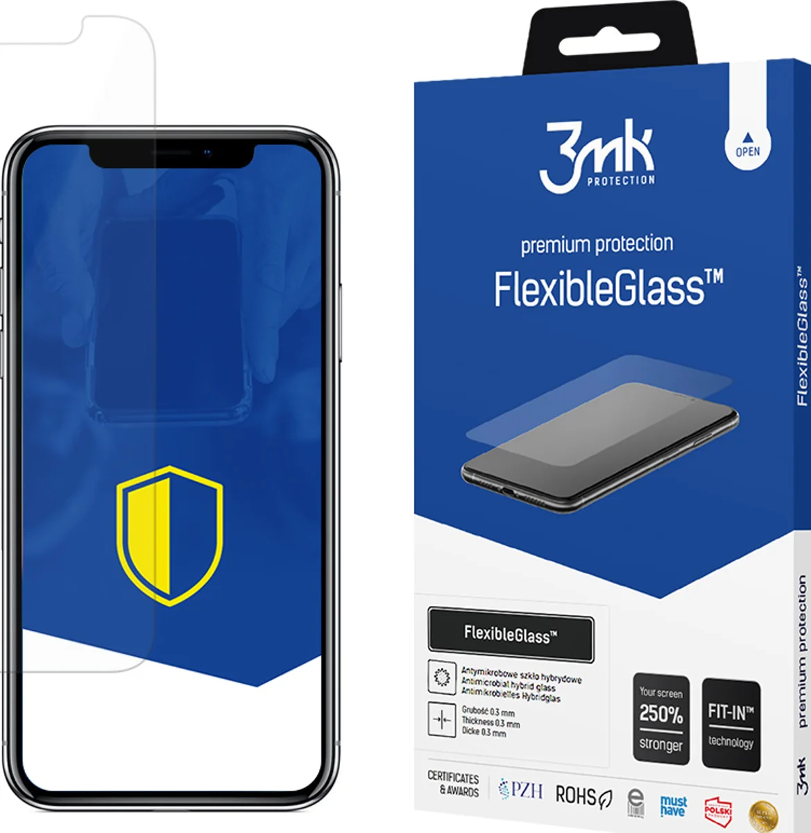 Zaštitno staklo 3MK FlexibleGlass iPhone X Hybrid Glass